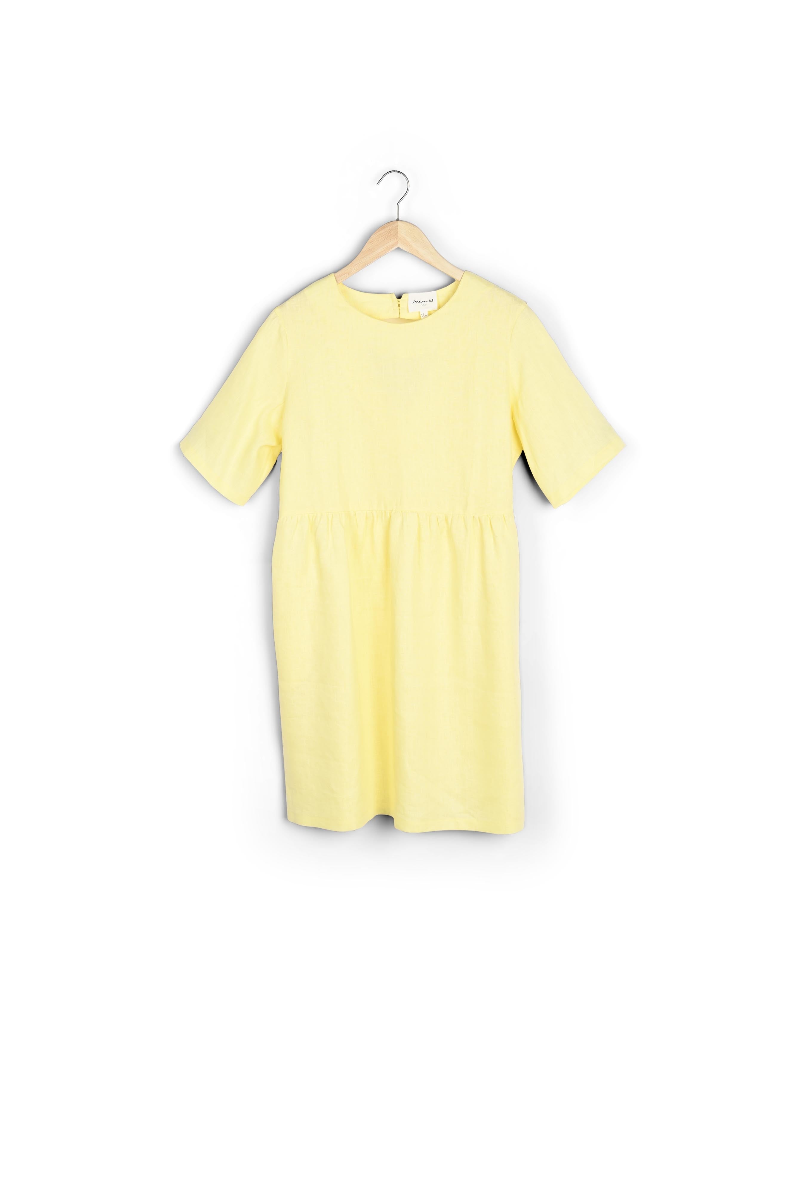 Robe courte en lin certifié jaune Latoya Faume - seconde main