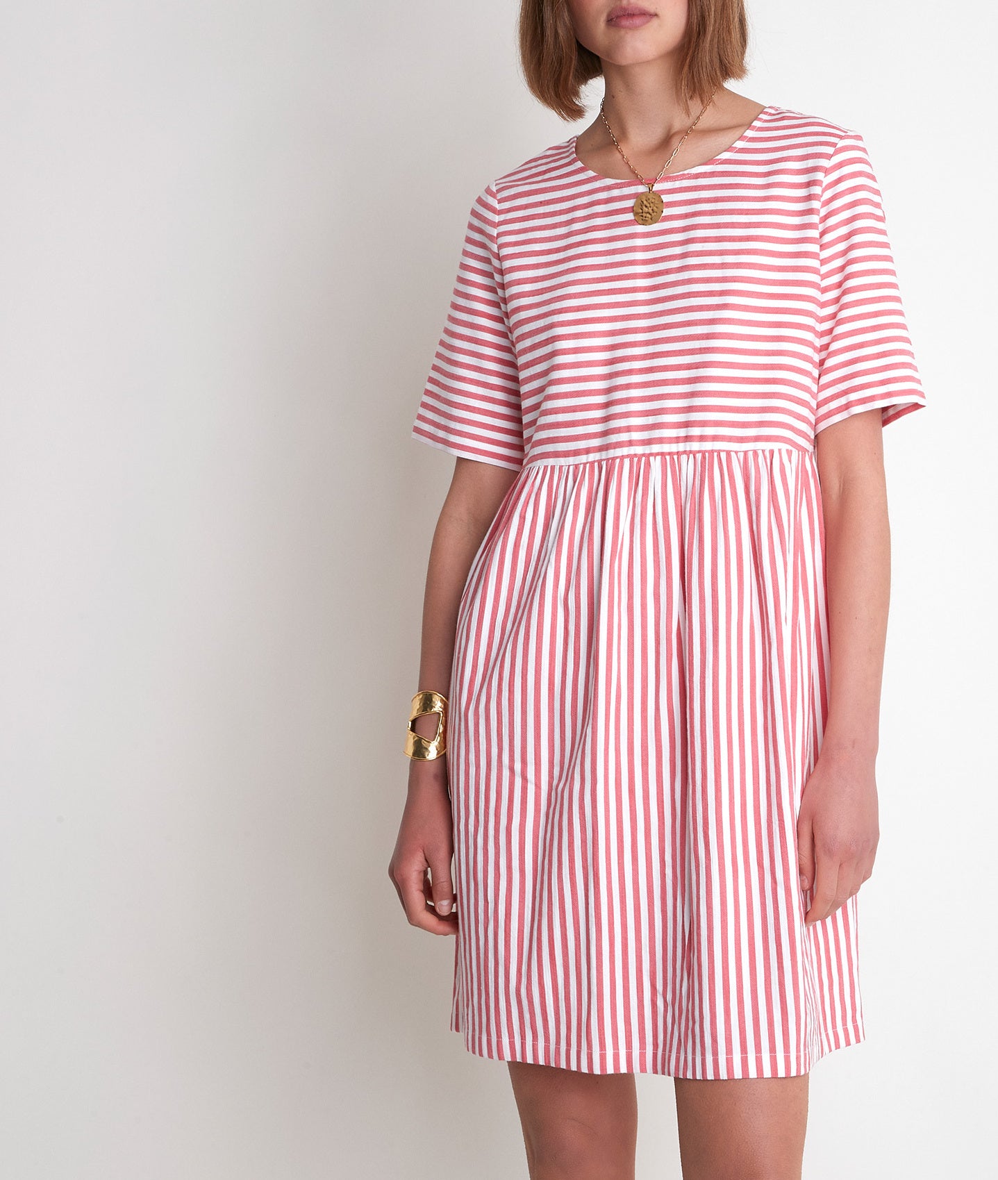 Robe rayée rouge et blanche Chaima Faume - seconde main