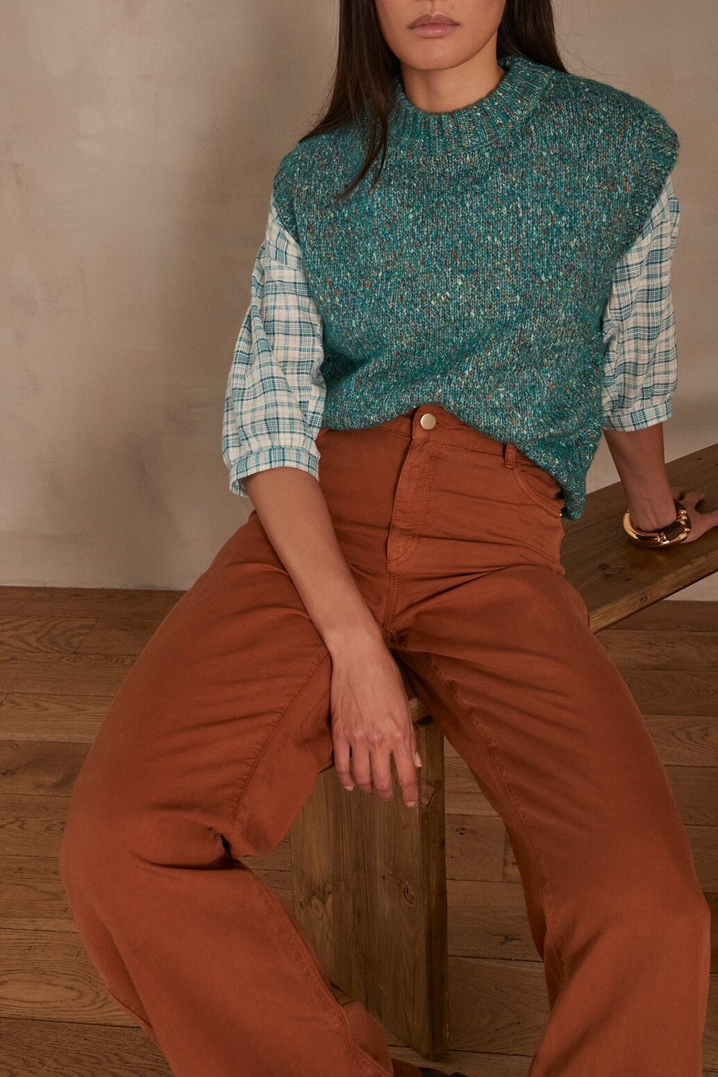 Blouse à carreaux BELLE Faume - seconde main