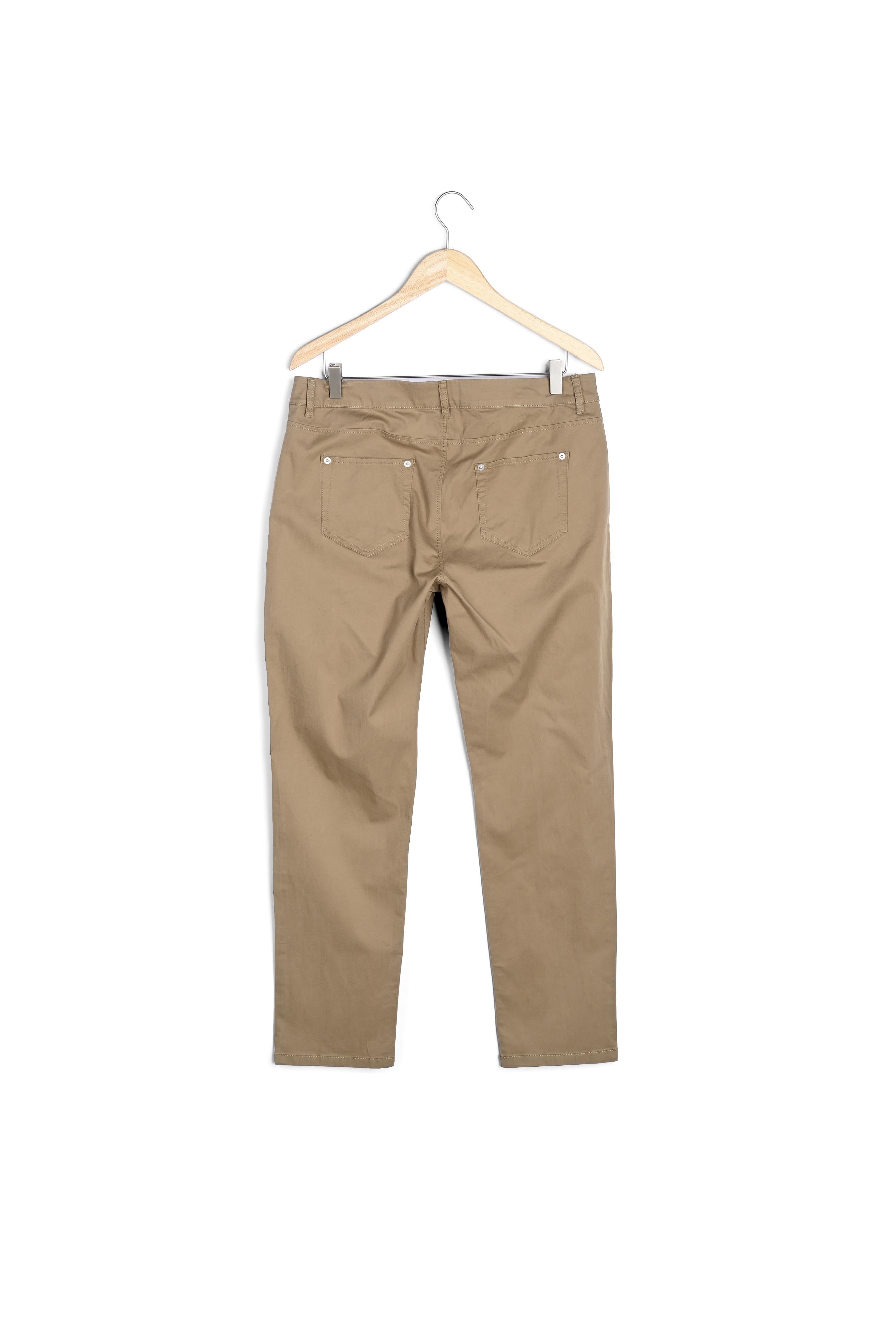 Pantalon chino en coton biologique beige Francis Faume - seconde main