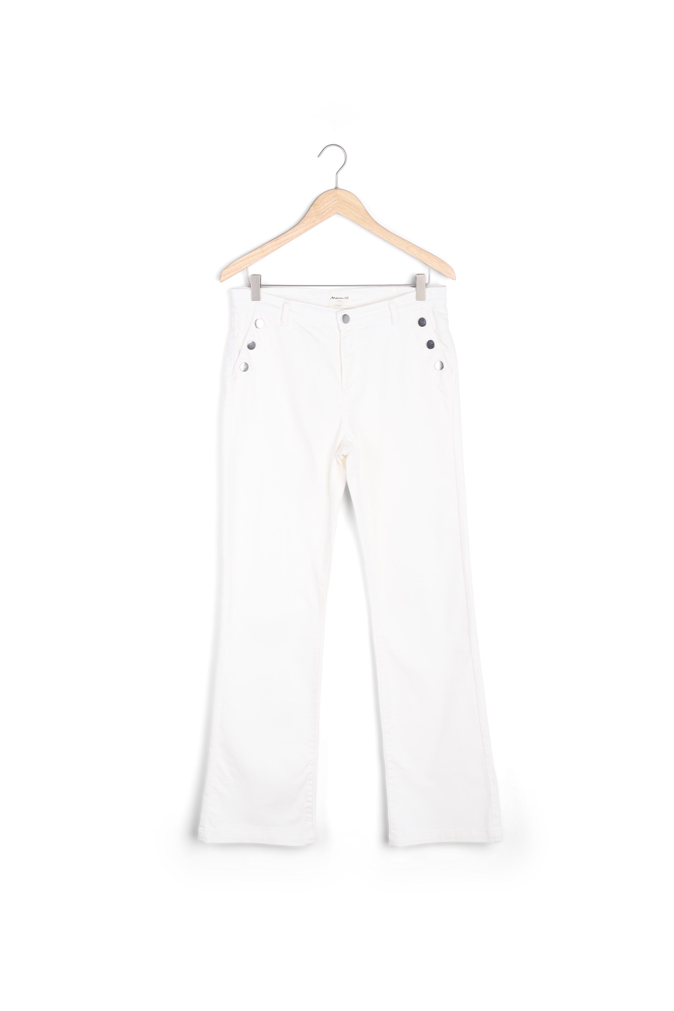 Jean flare à ponts en coton écru Ninon Faume - seconde main