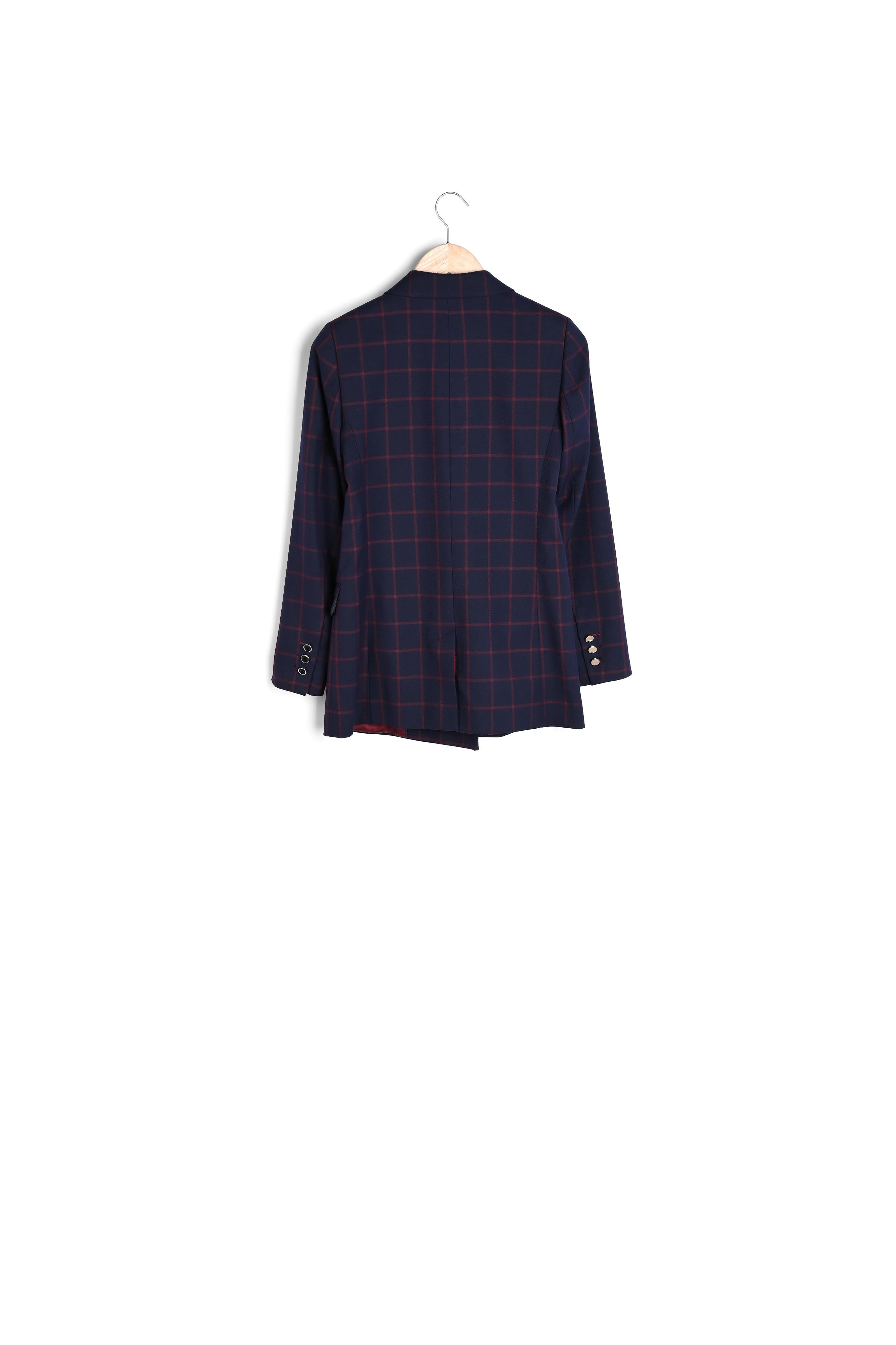 Veste marine à carreaux Brian Faume - seconde main