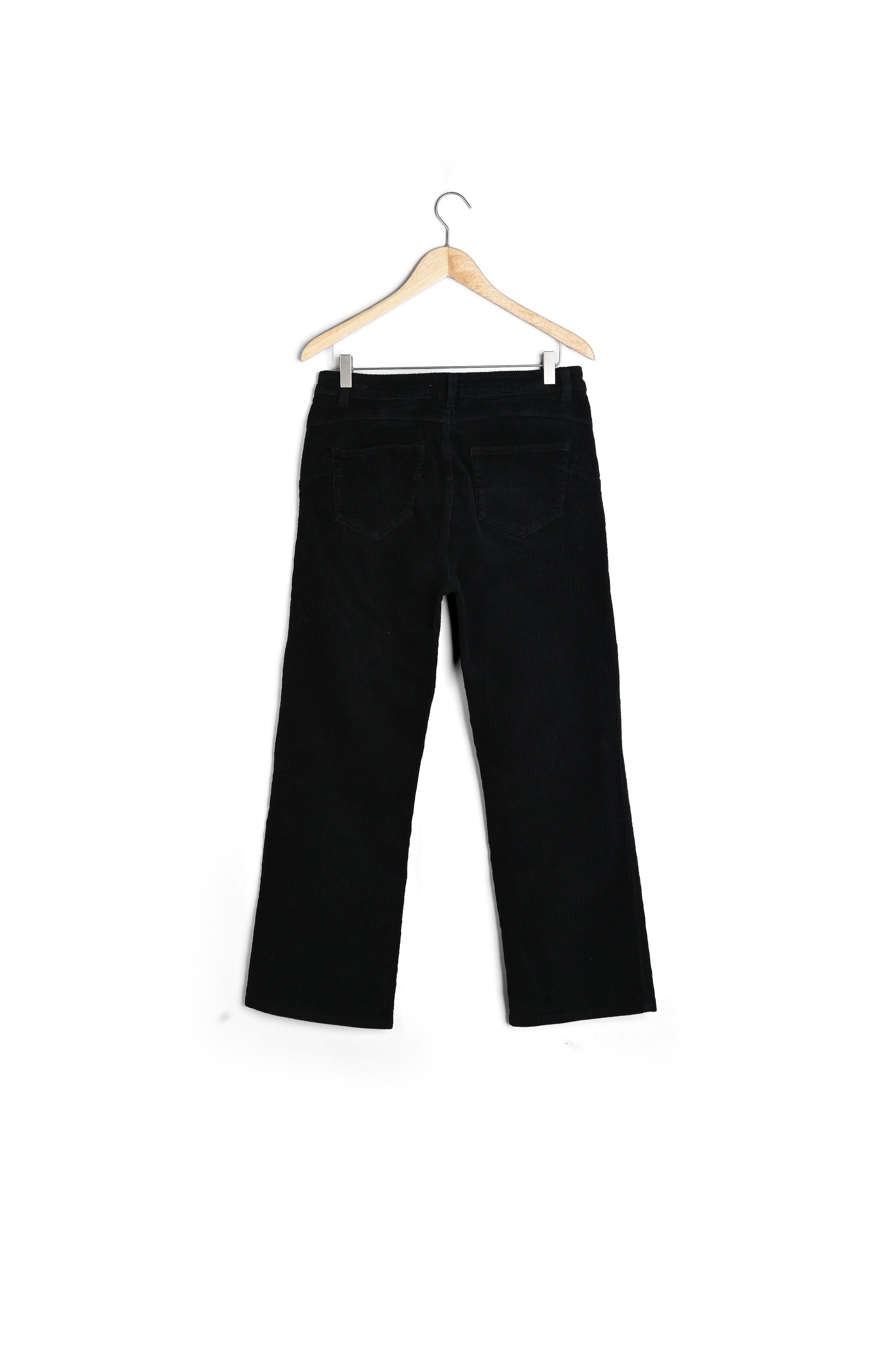 Pantalon noir flare en velours Ninon Faume - seconde main