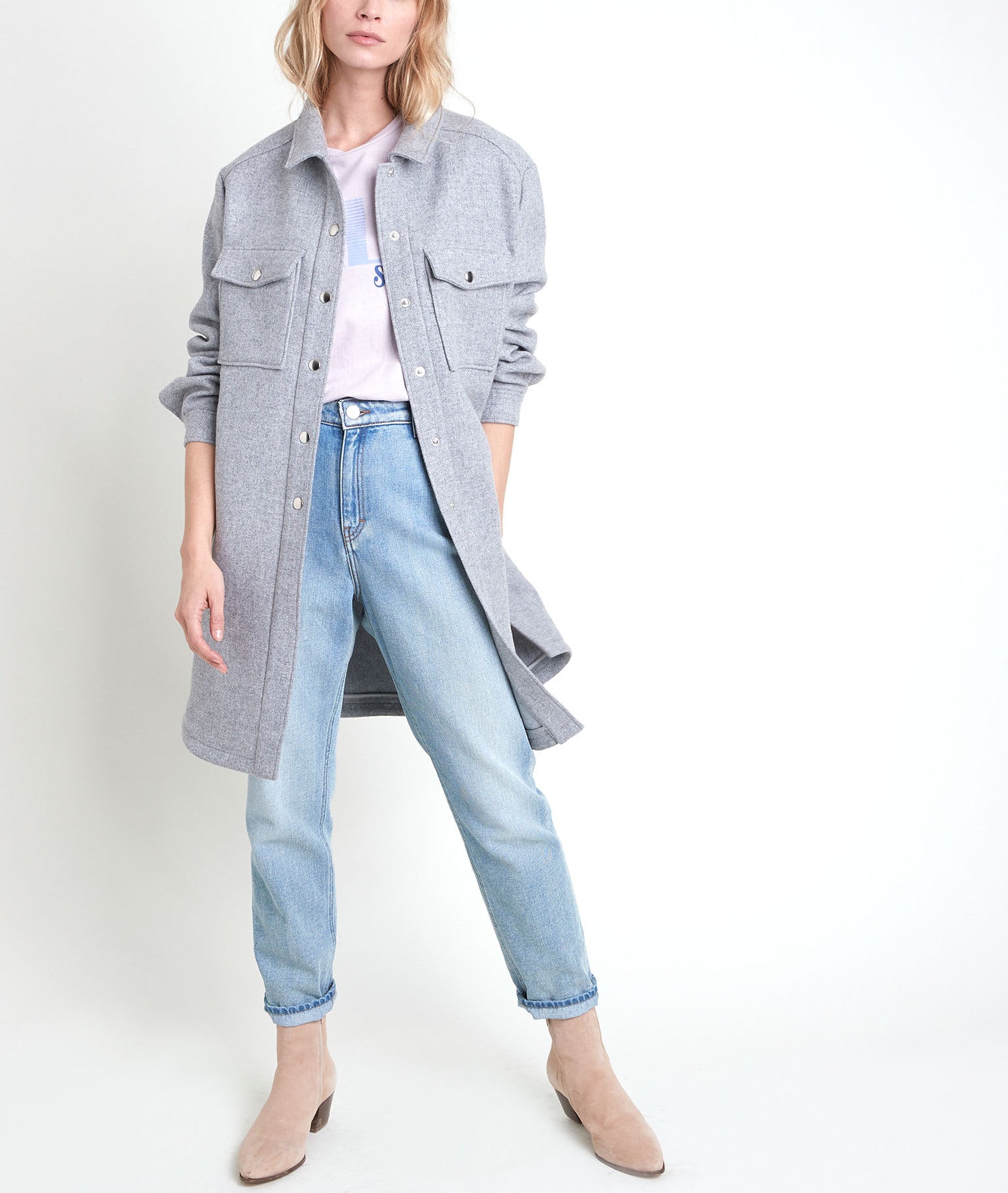 Surchemise en laine fantaisie Jenny Faume - seconde main