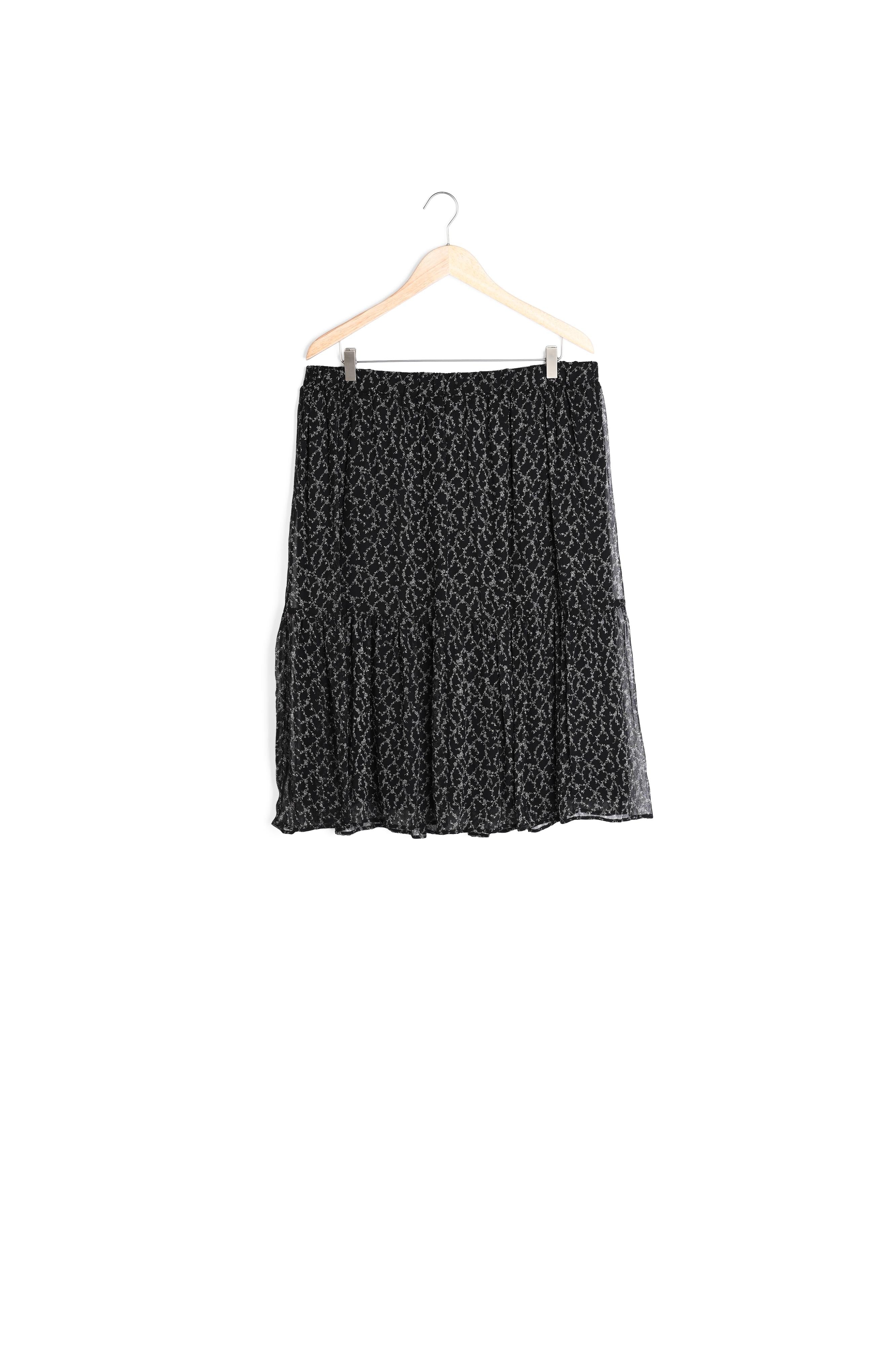 Jupe midi imprimé noir et blanc Florianne Faume - seconde main