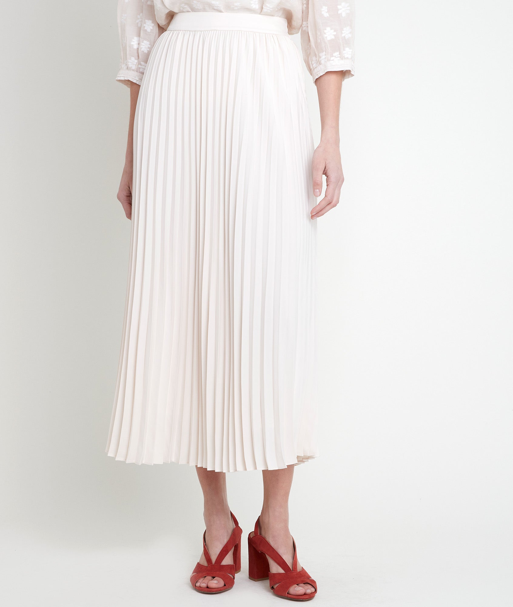 Jupe plissée pêche Gina Faume - seconde main