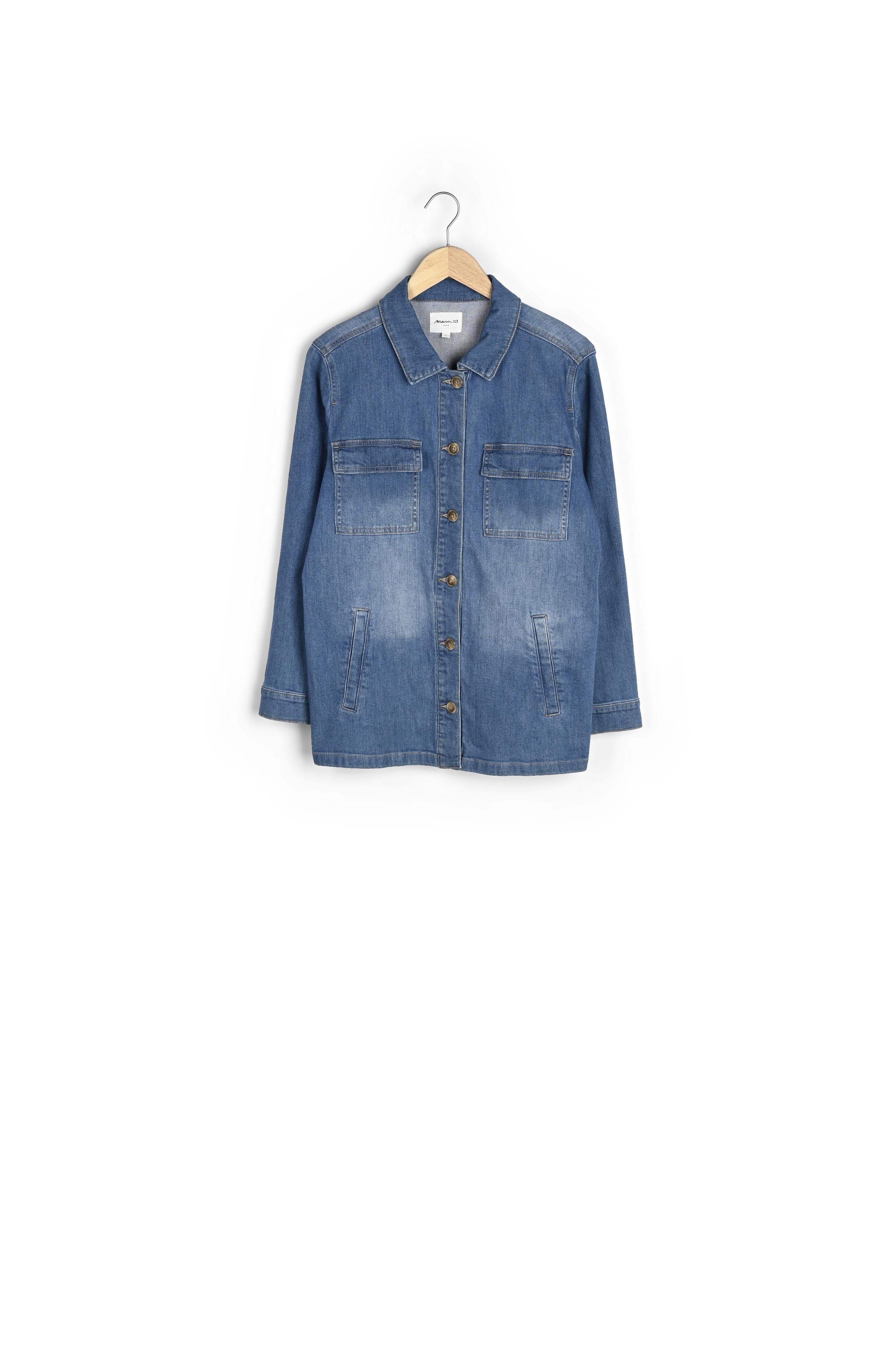 Veste longue en coton stone used Fanny Faume - seconde main