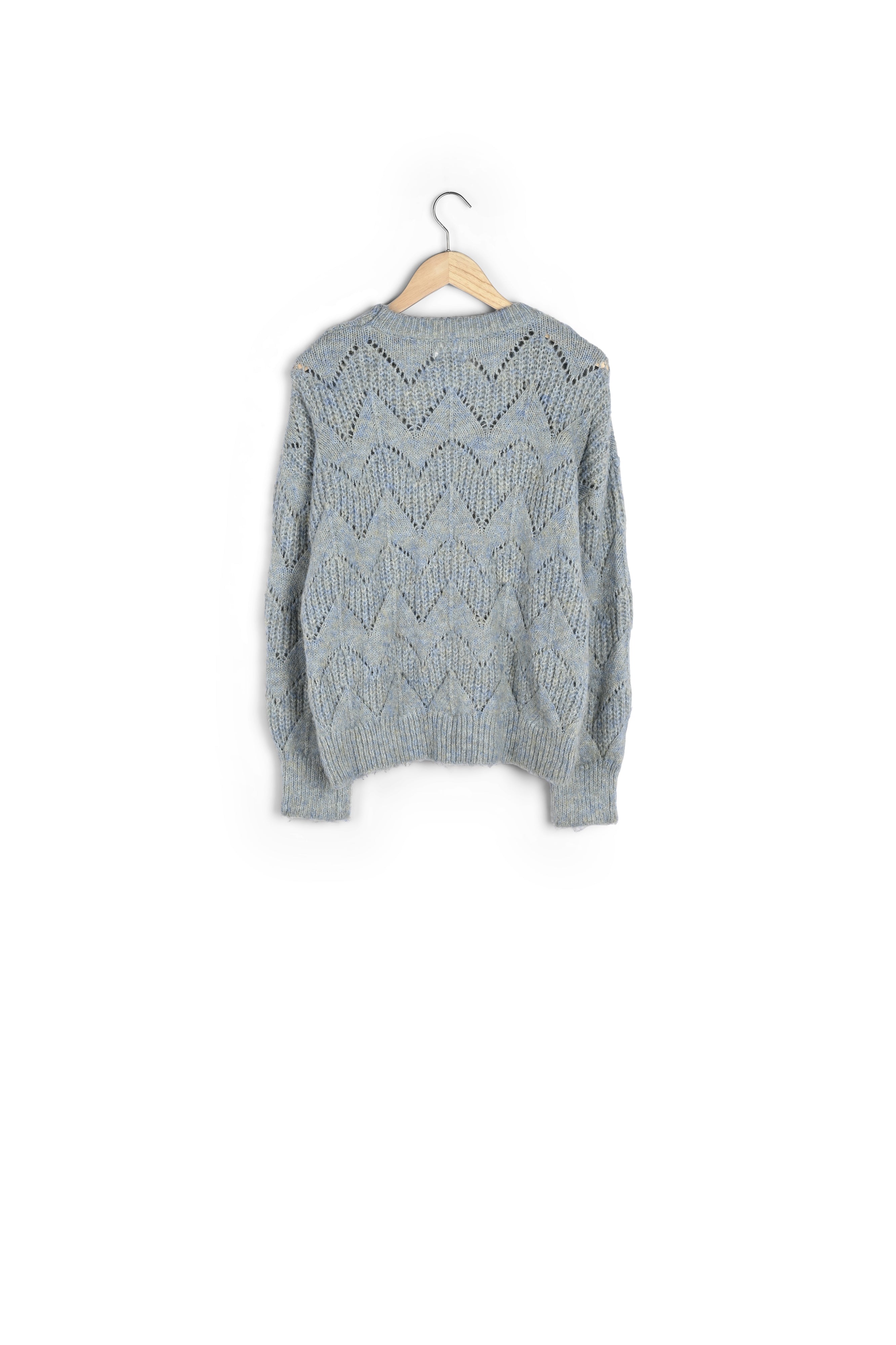 Pull oversize en maille ajourée bleu ciel Talman Faume - seconde main