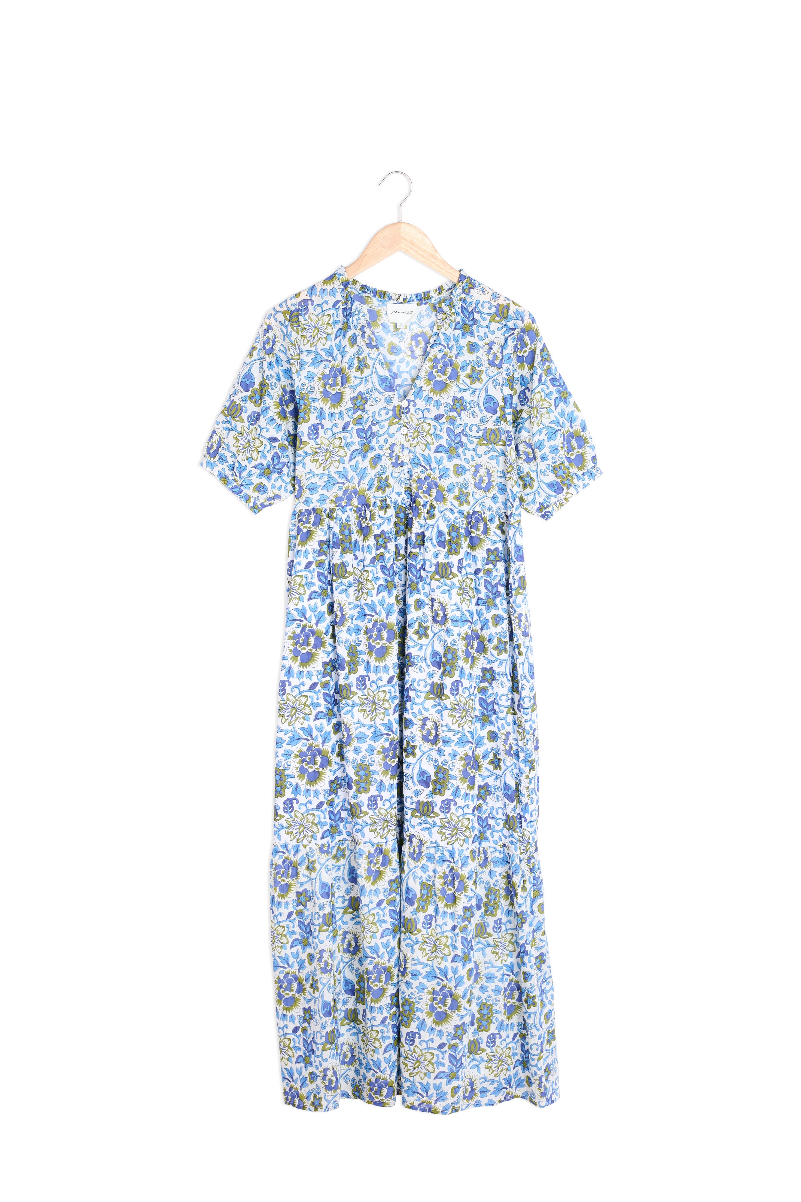 Robe longue imprimée blanc Hedia Faume - seconde main