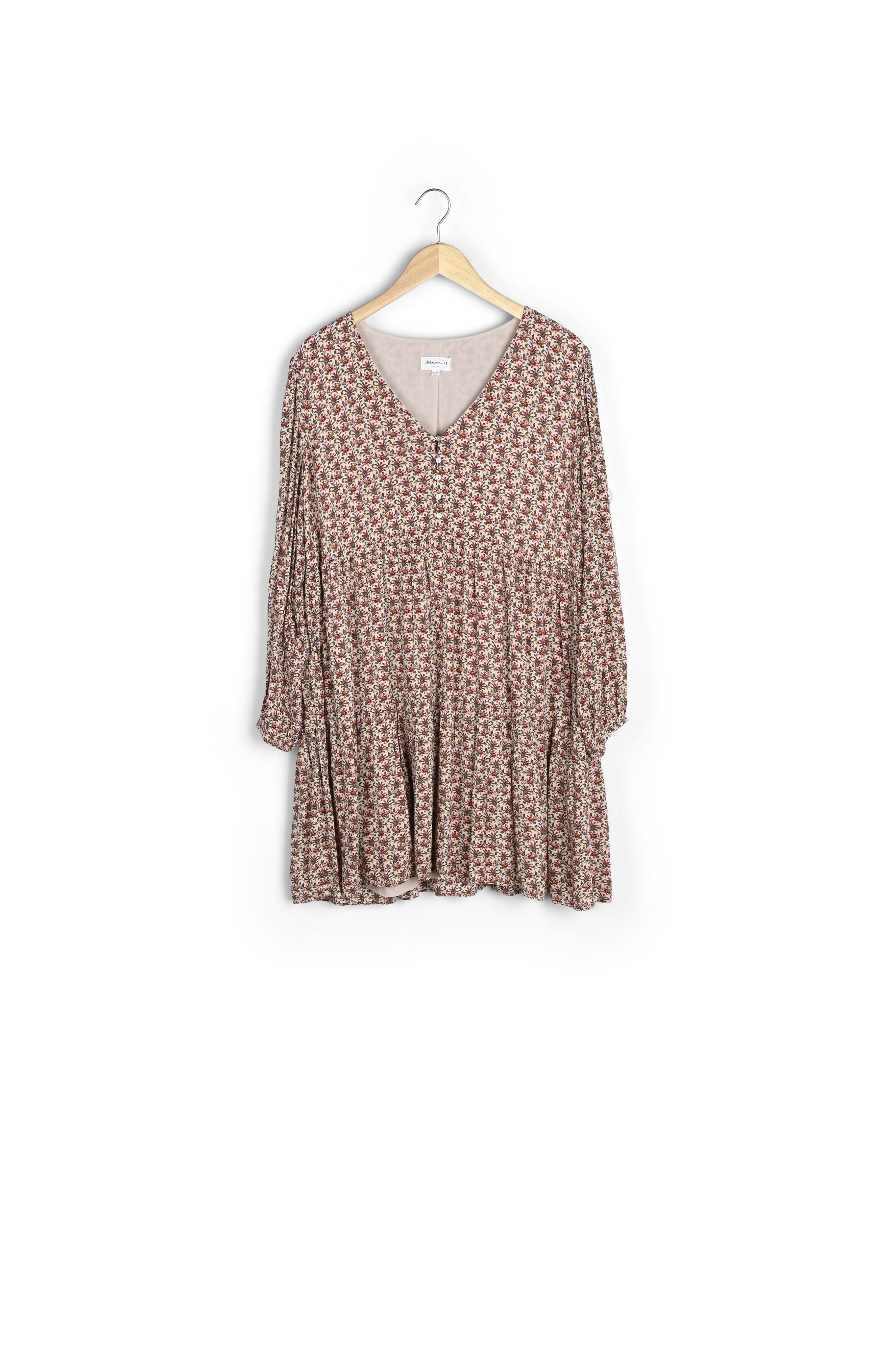 Robe courte imprimée beige et rouge Houston Faume - seconde main