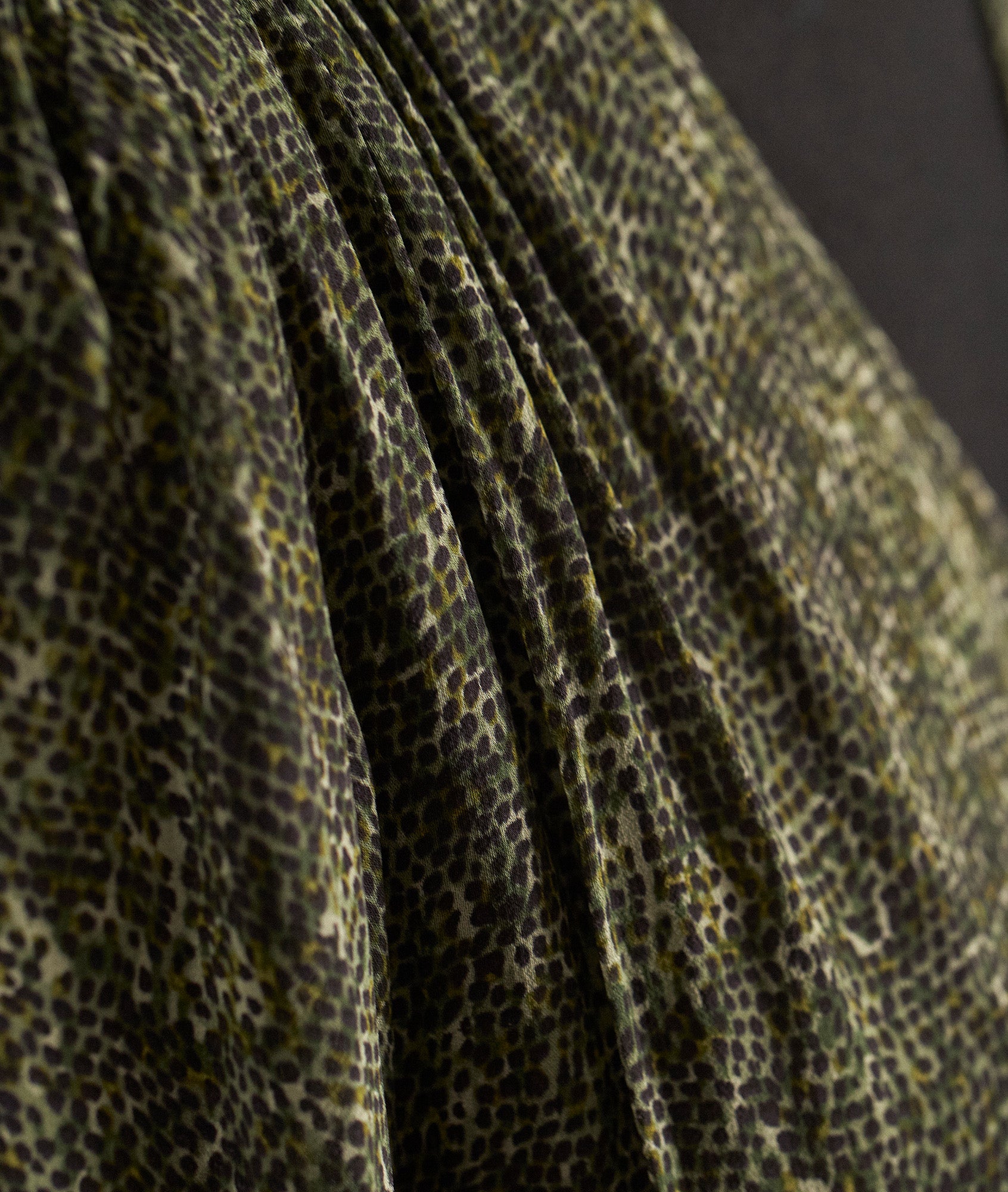 Robe longue imprimée kaki Souad Faume - seconde main