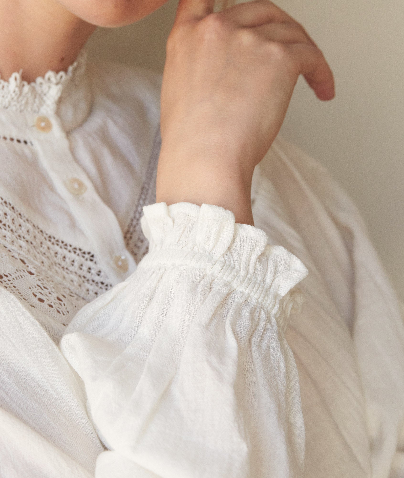 Blouse romantique en coton blanc Celia Faume - seconde main