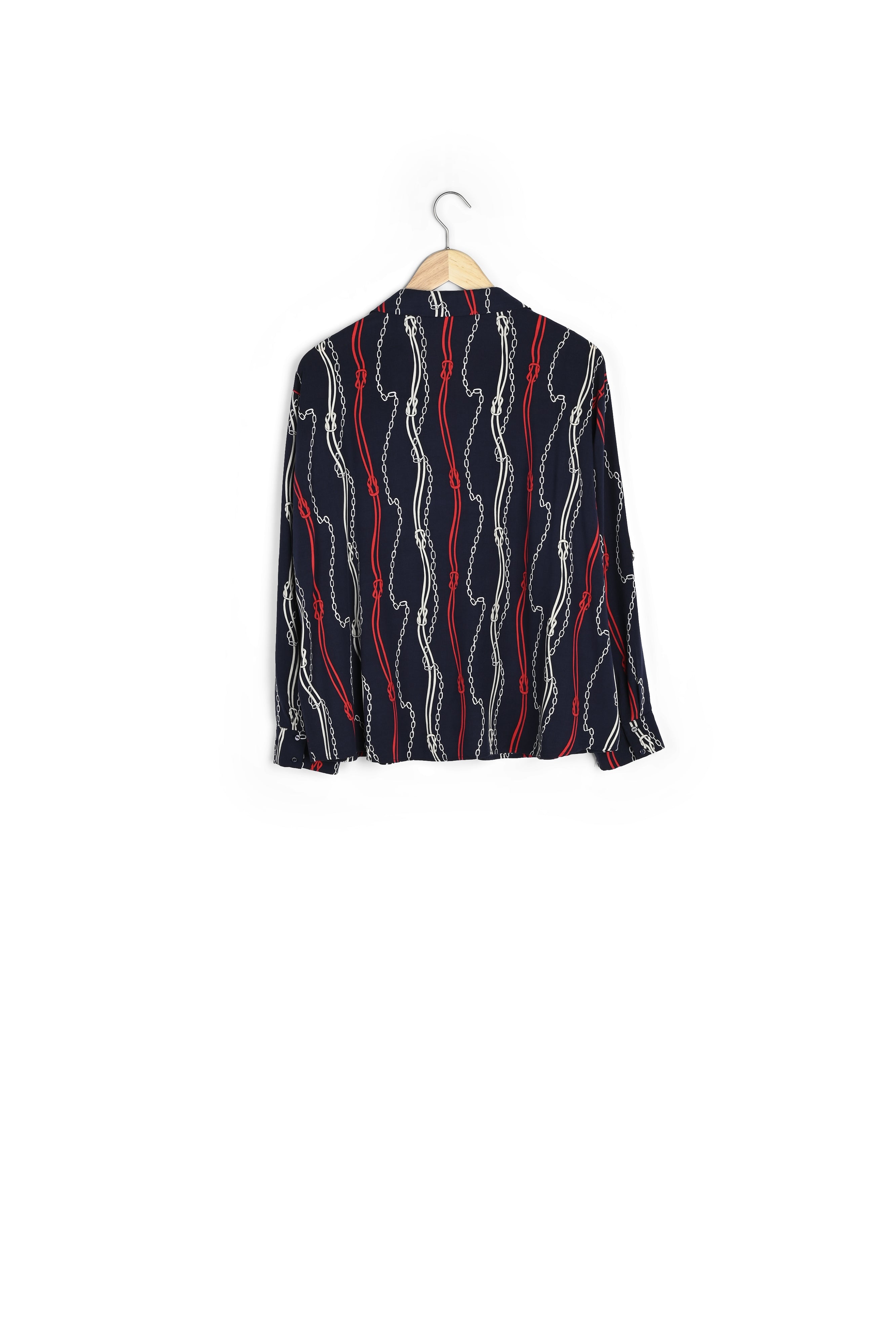 Chemise marine imprimée chaînes Cathleen Faume - seconde main