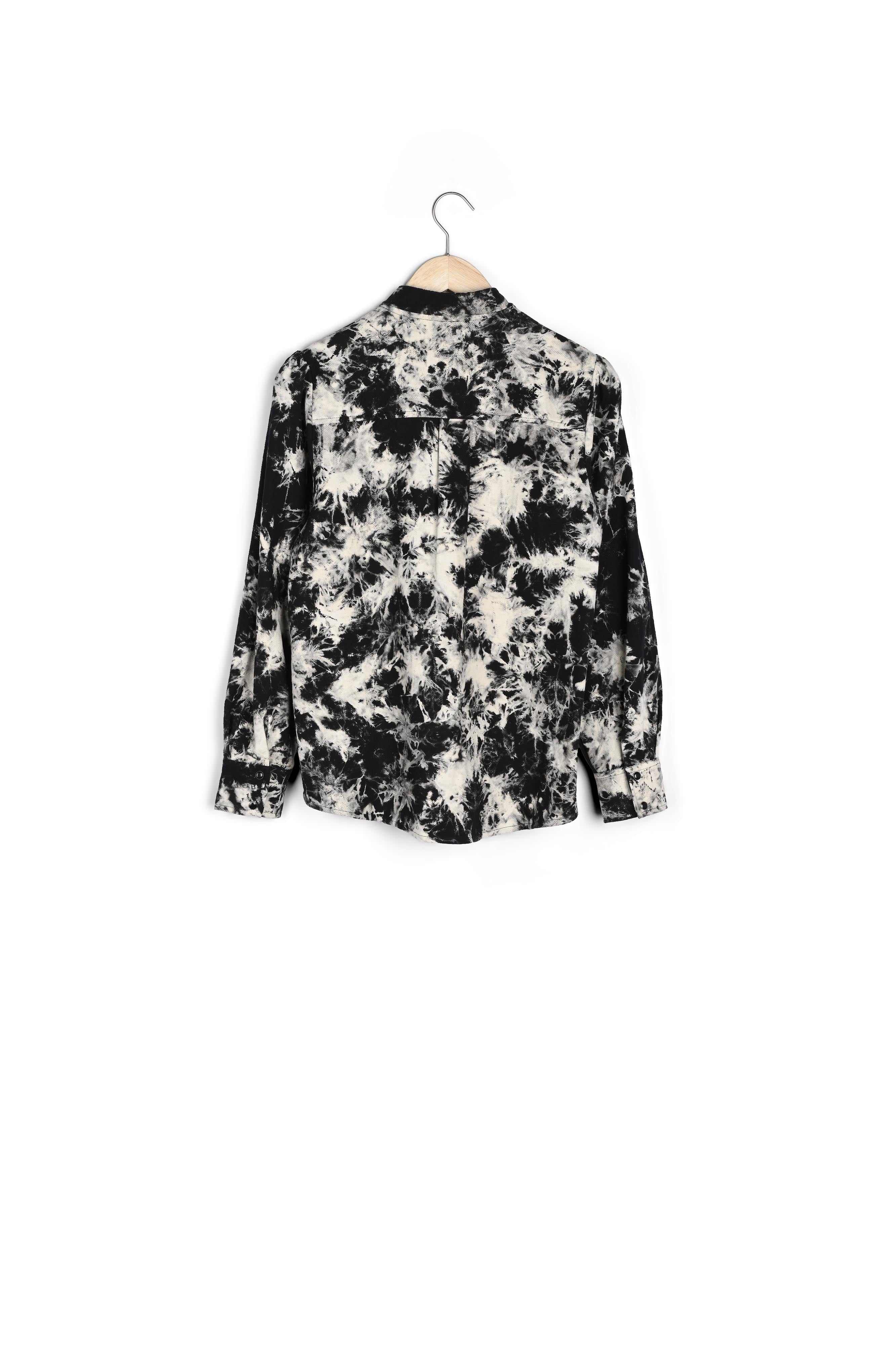 Chemise en coton tie & dye noir et blanc Romy Faume - seconde main