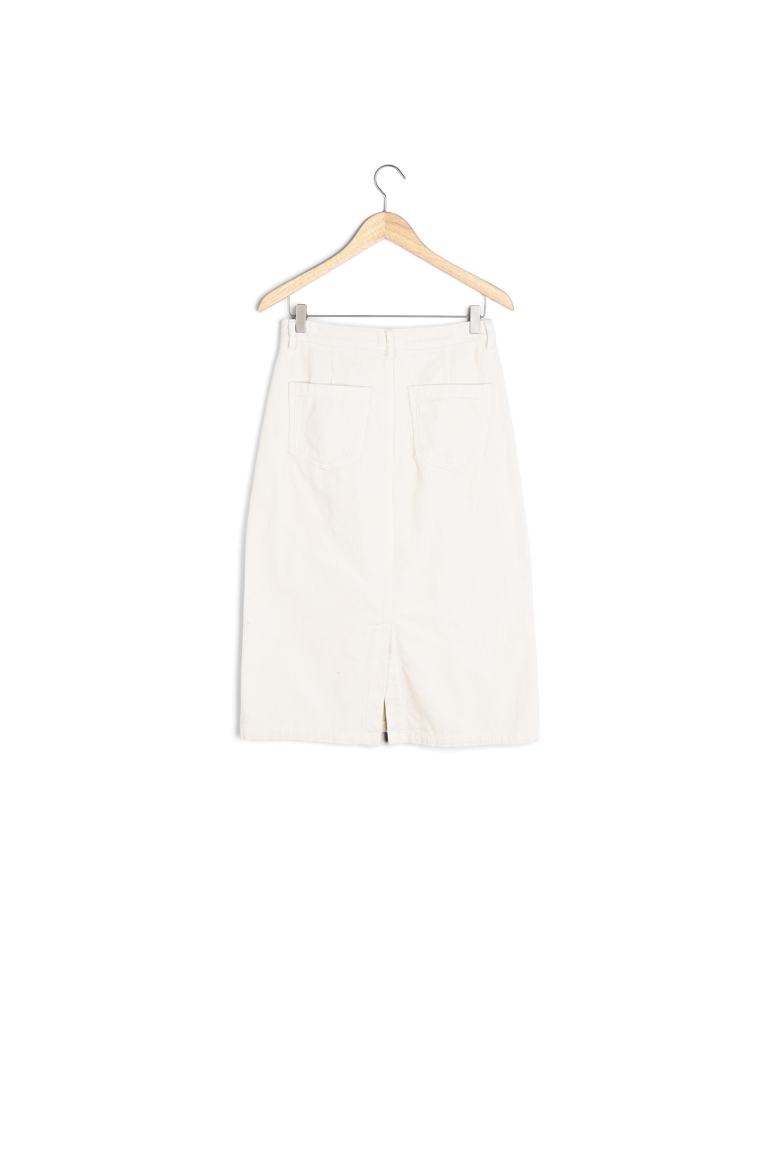 Jupe crayon en velours côtelé crème Kayne Faume - seconde main