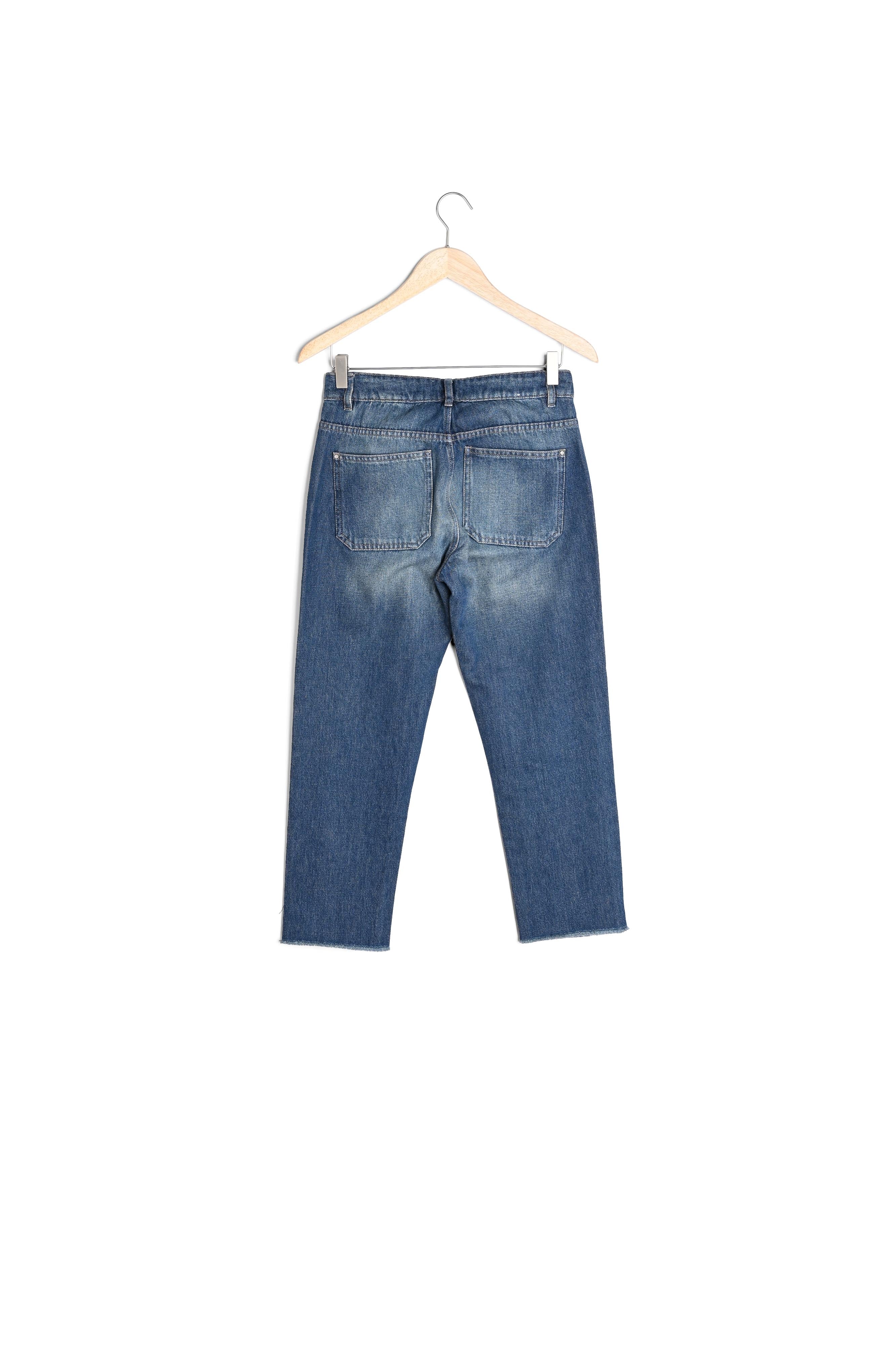 Jean droit à bords francs en coton denim brut Patience Faume - seconde main