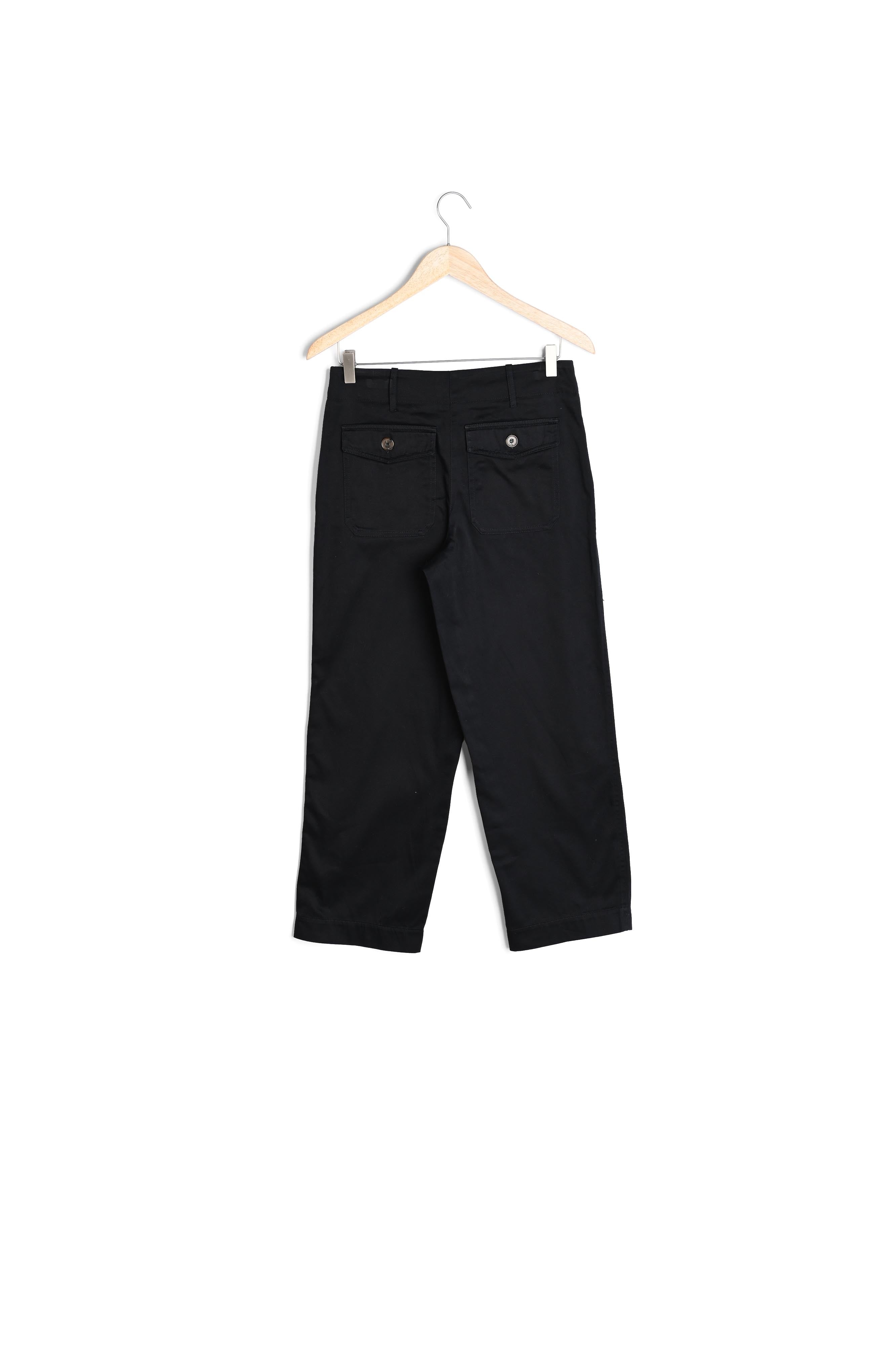 Pantalon droit et court en coton noir Tresor Faume - seconde main