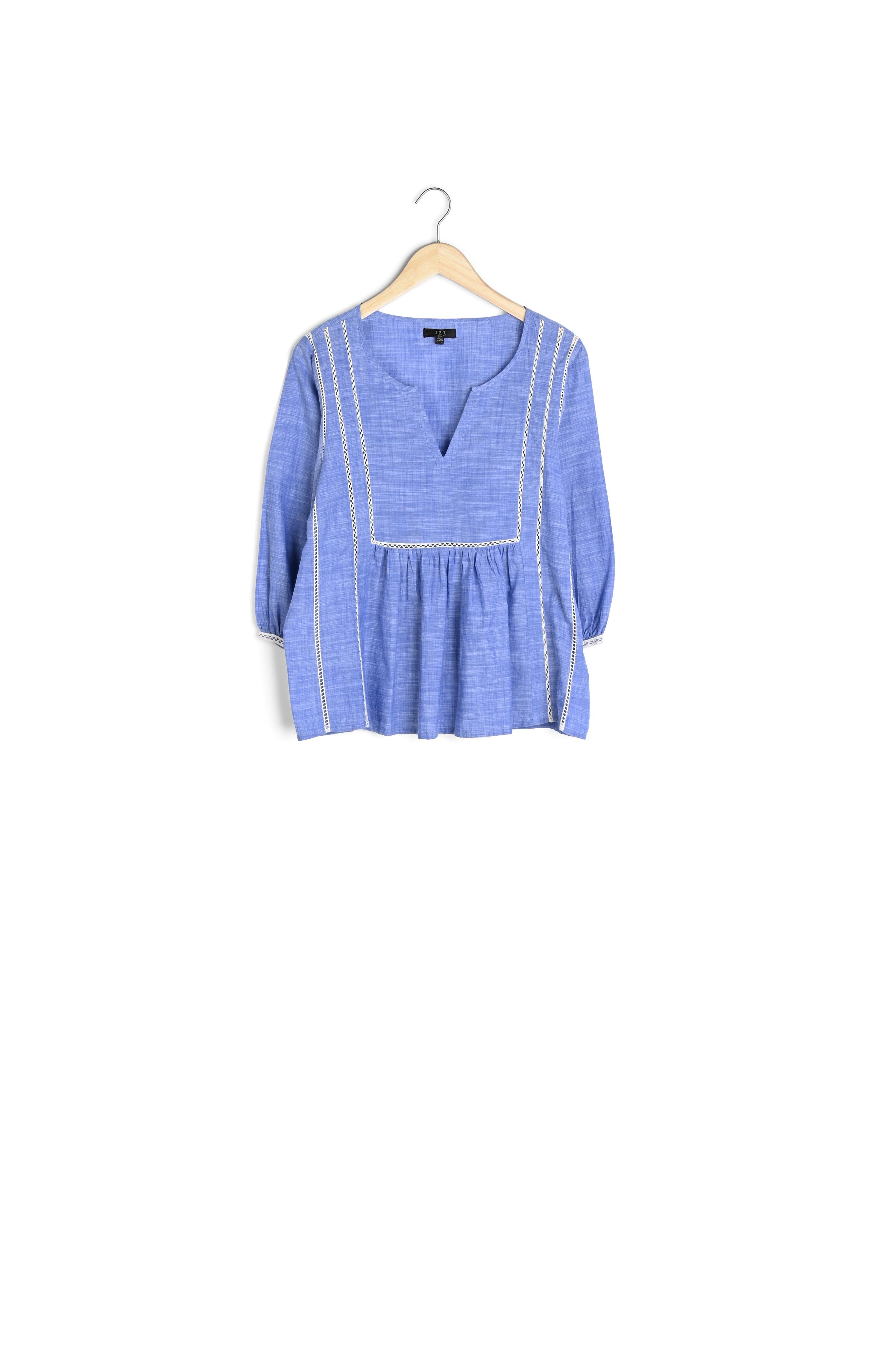 Blouse bleue jour échelle Voya Faume - seconde main