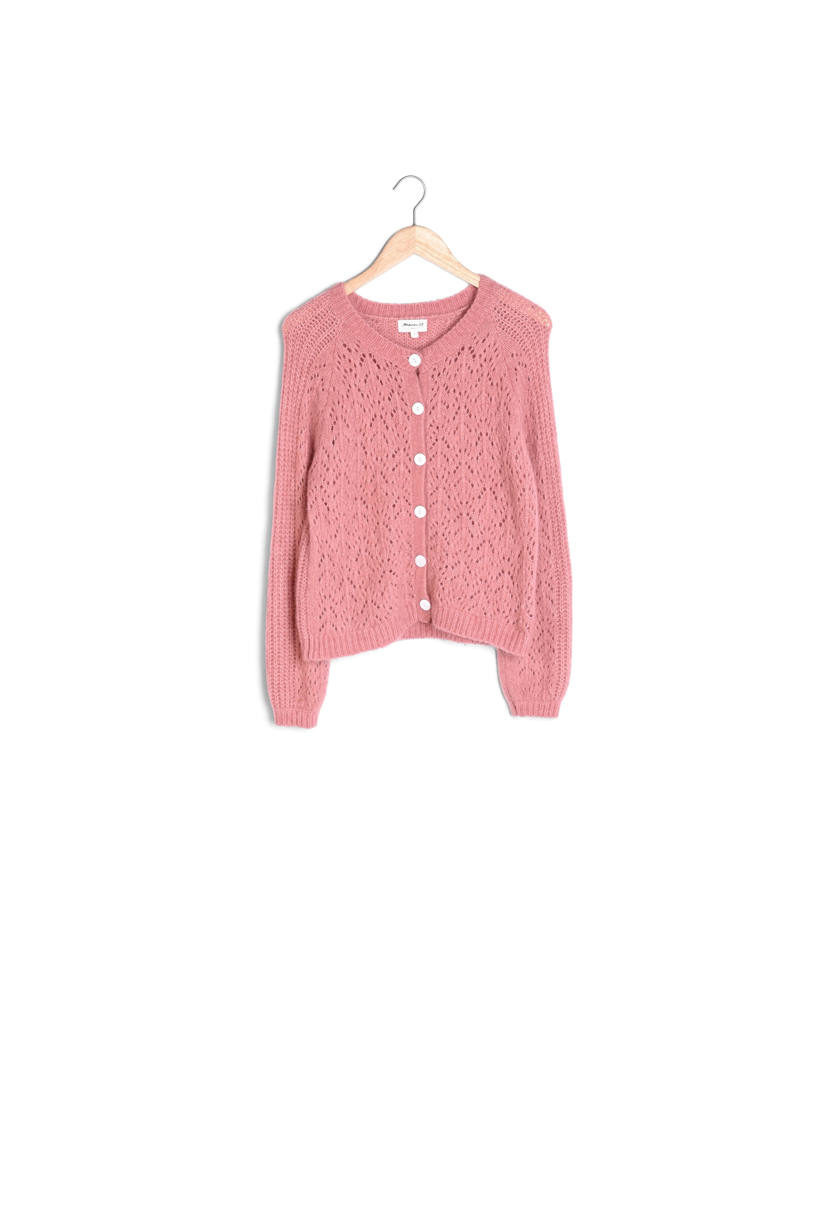 Gilet en laine mélangée rose Ary Faume - seconde main