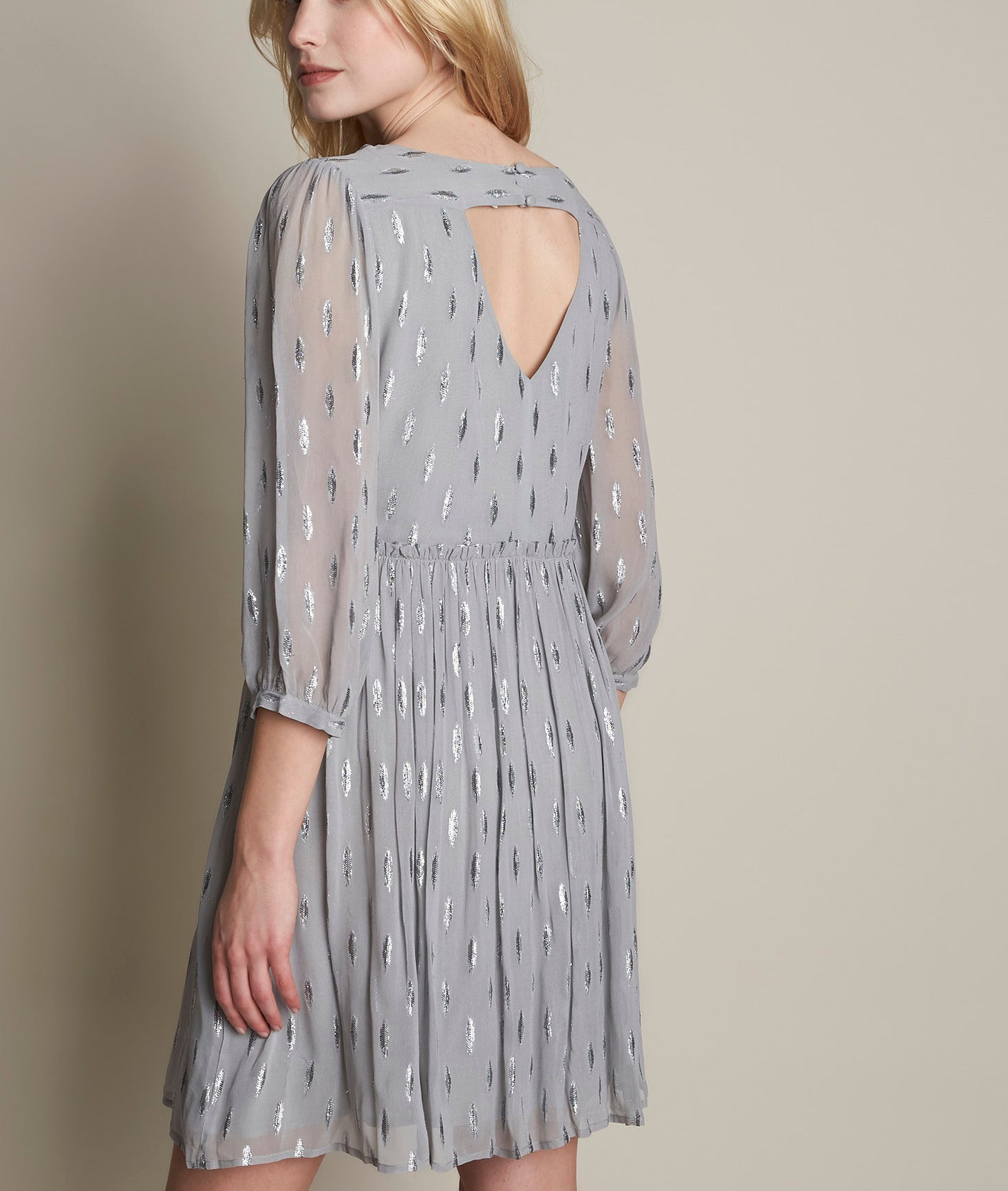 Robe gris chiné lurex Océane Faume - seconde main