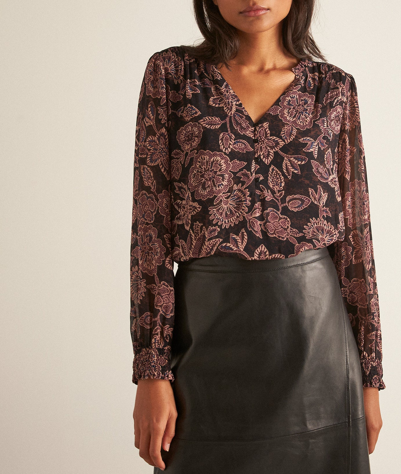 Blouse légère imprimée violine Cendra Faume - seconde main