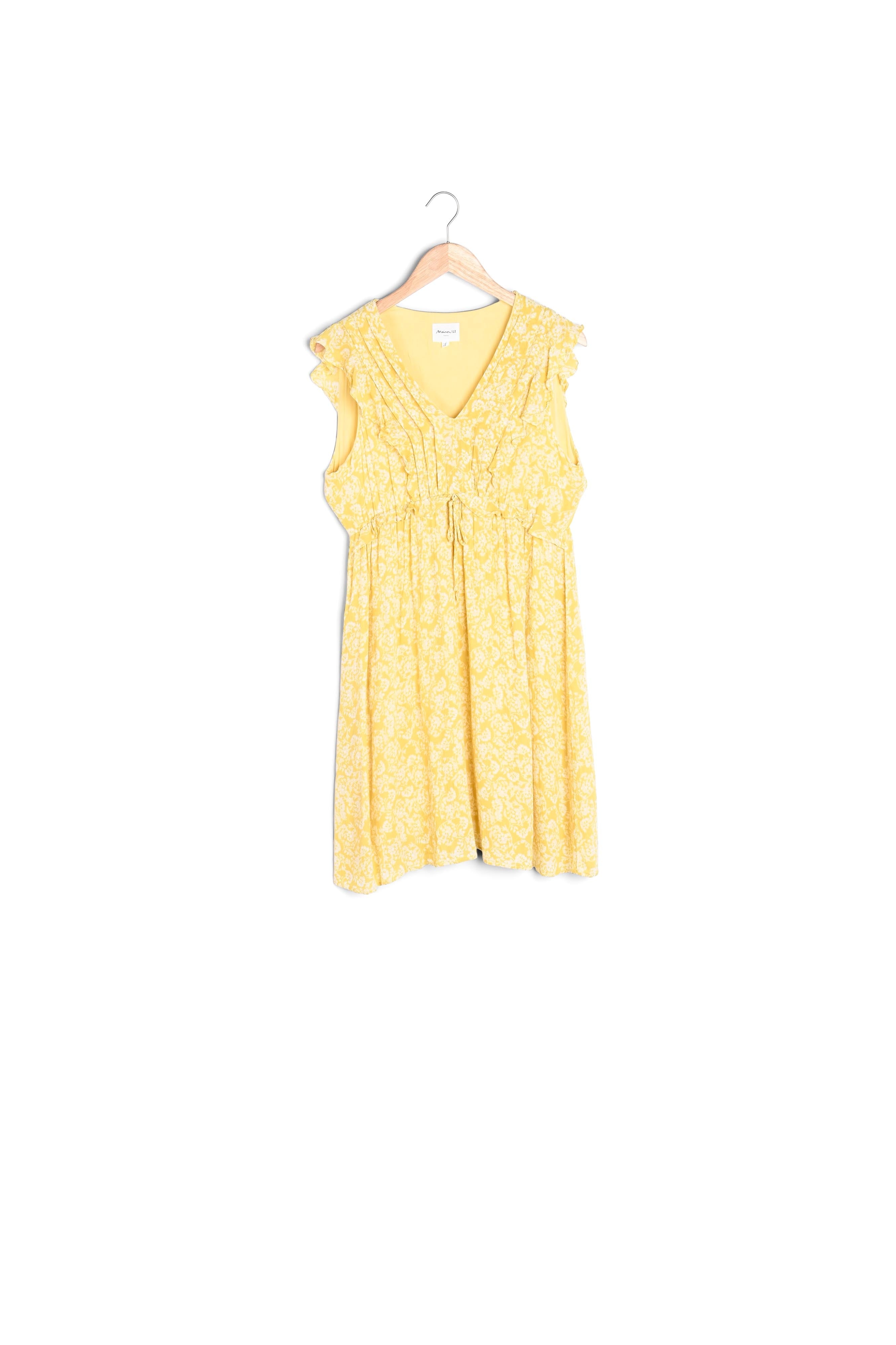 Robe courte imprimée jaune Savannah Faume - seconde main