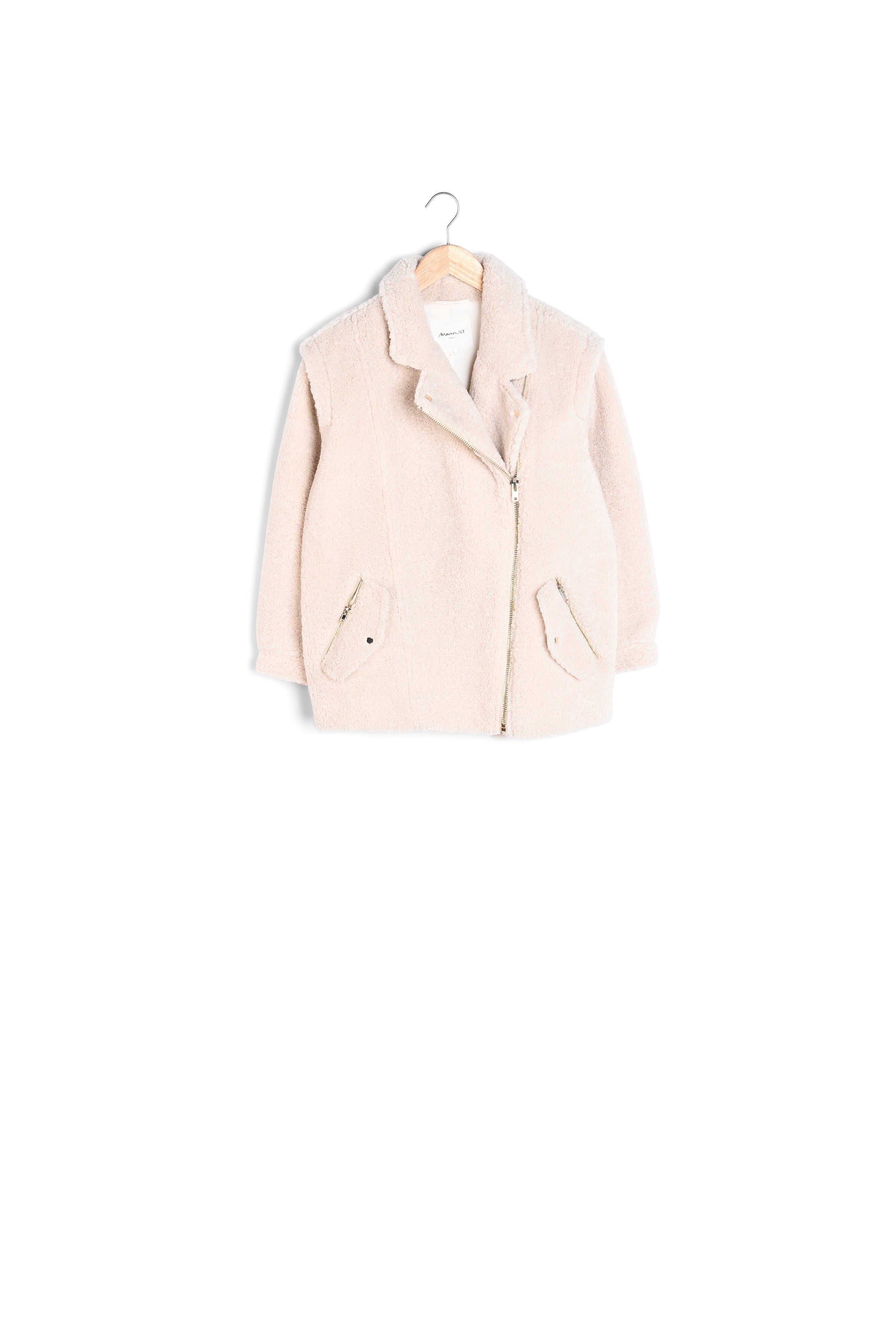 Manteau XXL effet mouton retourné écru Janna Faume - seconde main