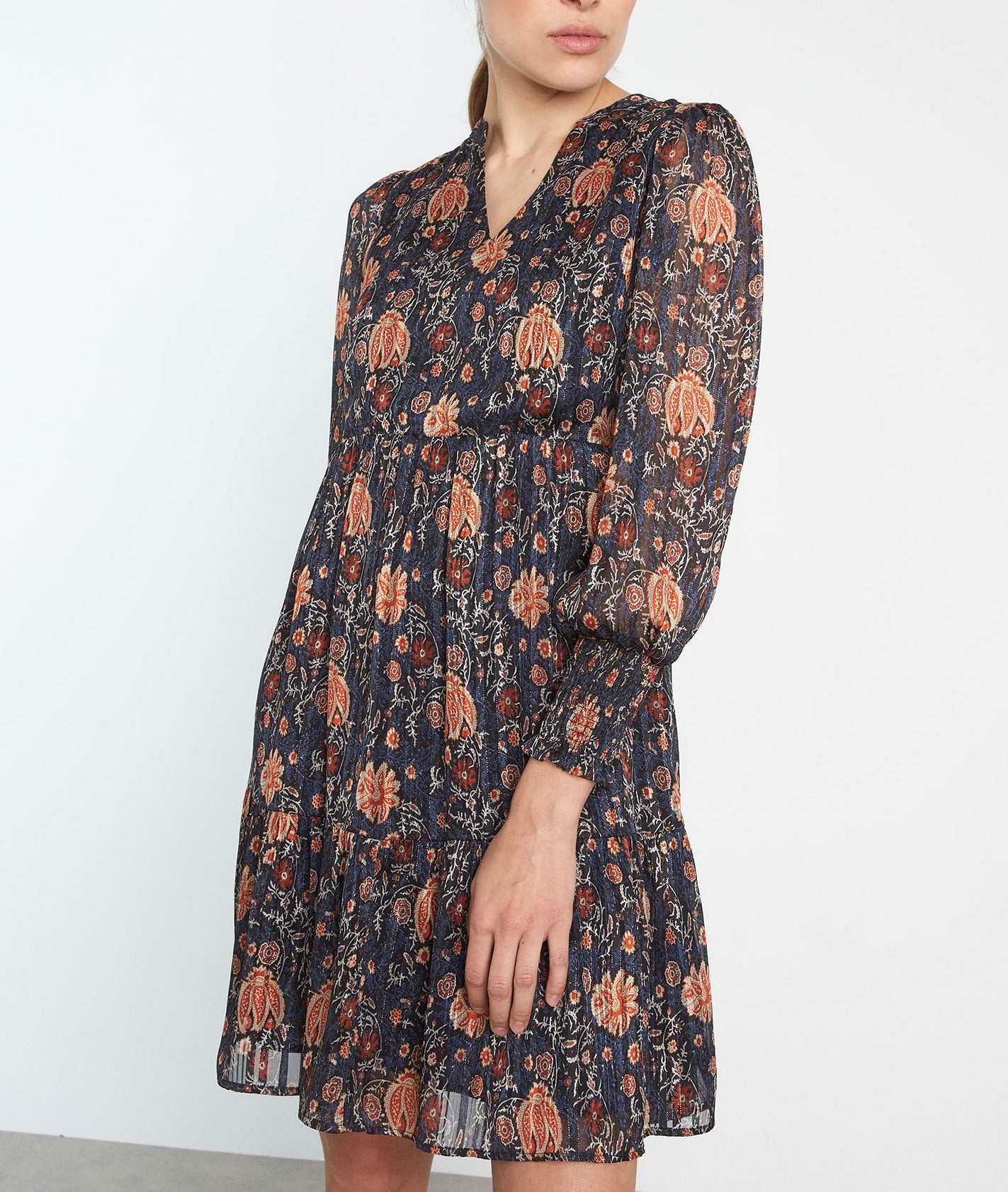 Robe courte imprimée bleu marine Nadira Faume - seconde main