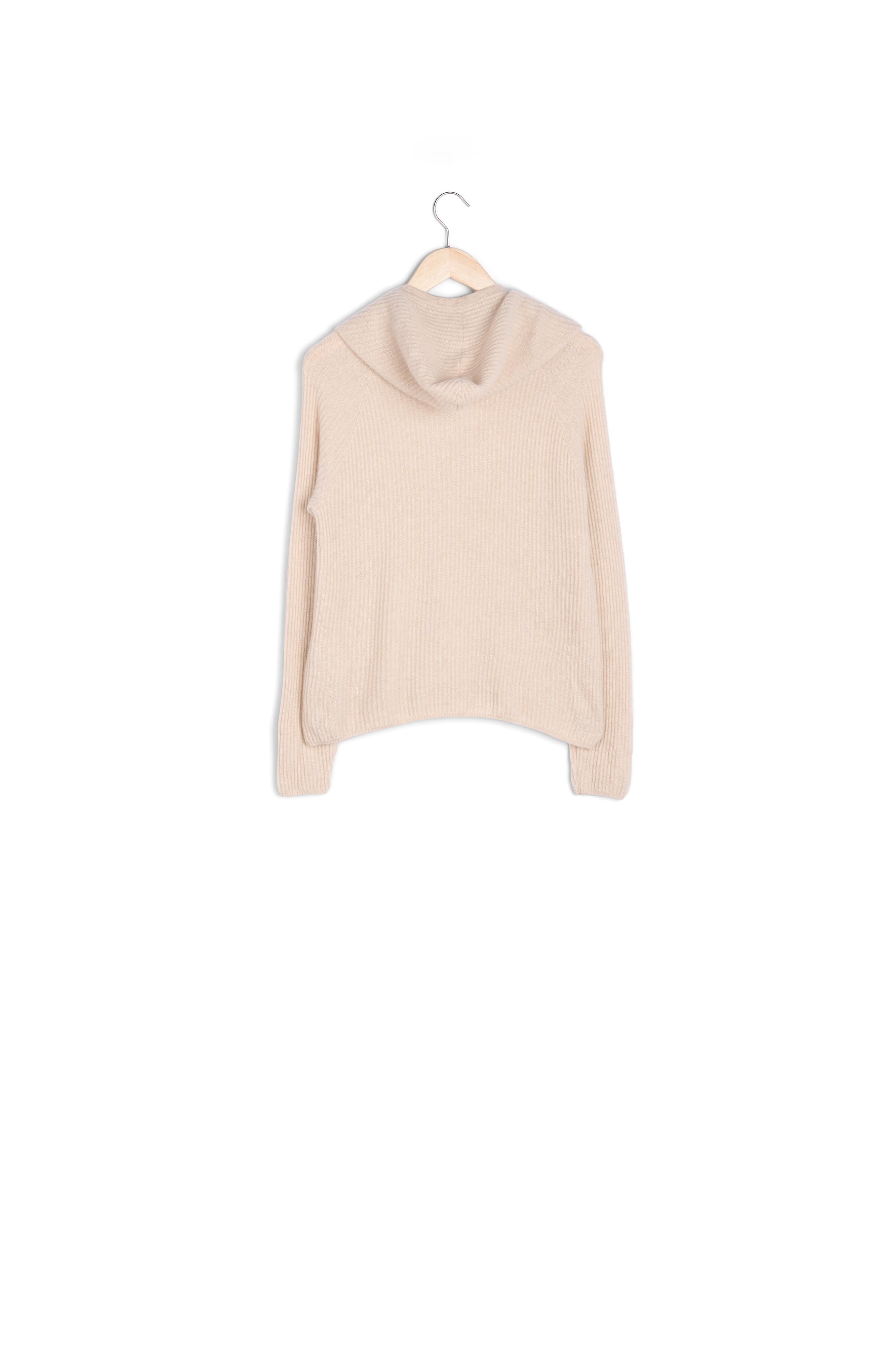 Pull à capuche en cachemire recyclé beige Teddy Faume - seconde main
