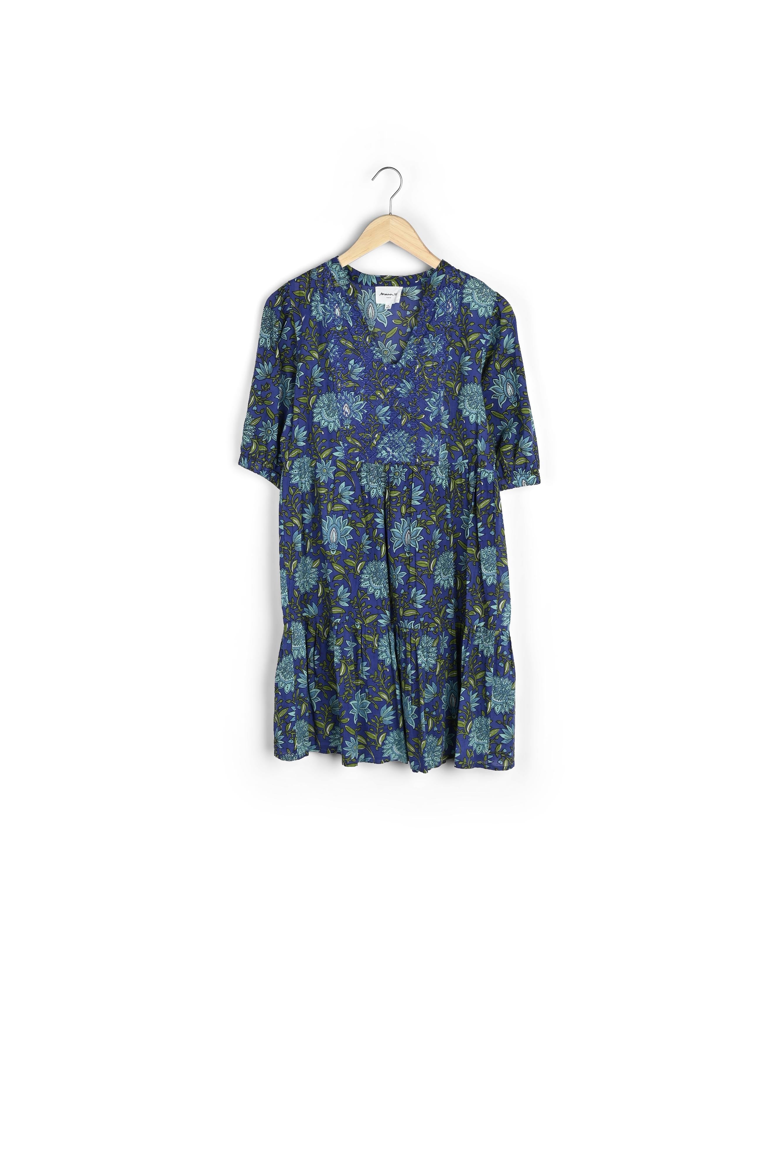 Robe courte imprimé denim brut Madeleine Faume - seconde main