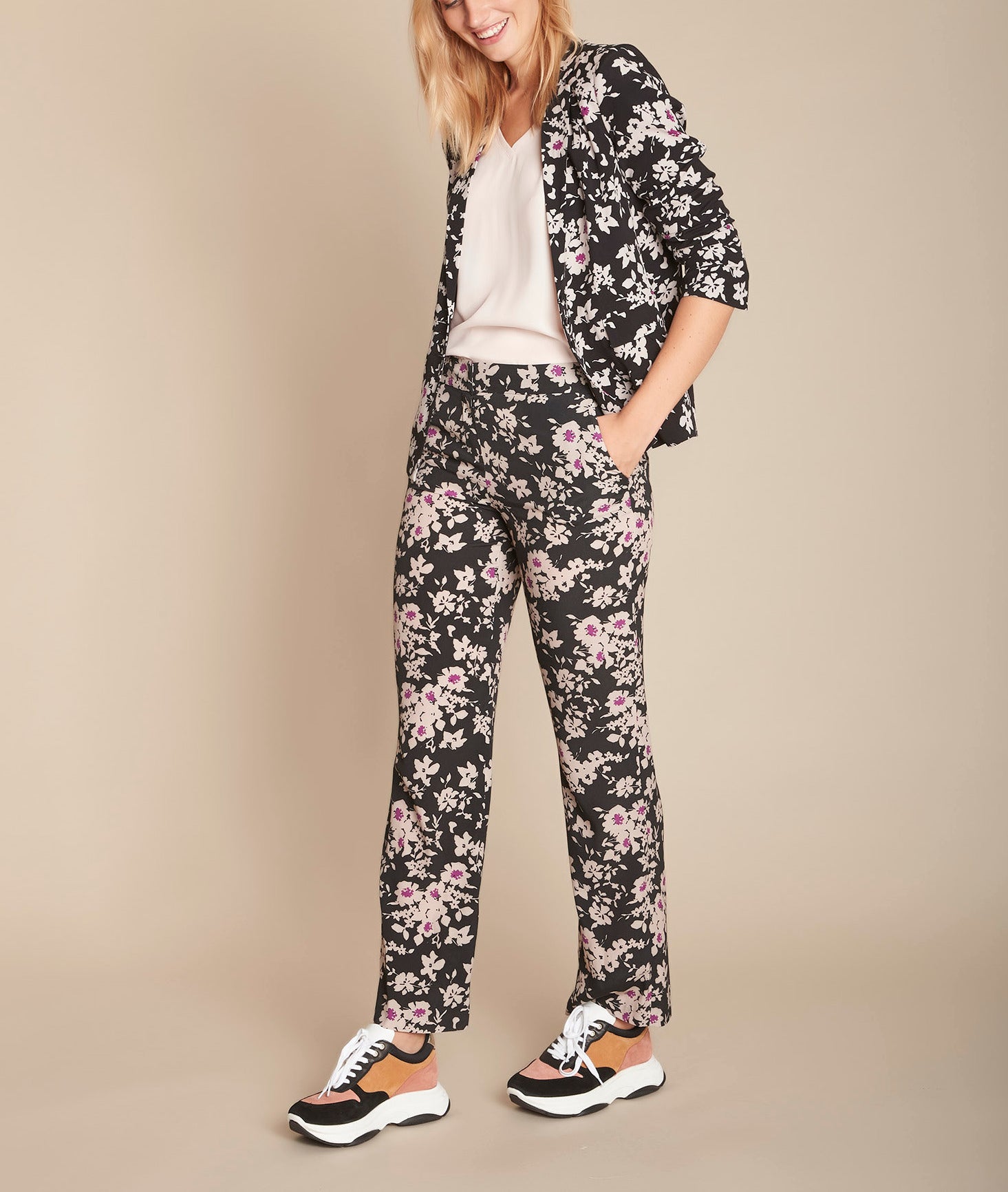 Veste noire imprimé fleuri Bathilde Faume - seconde main