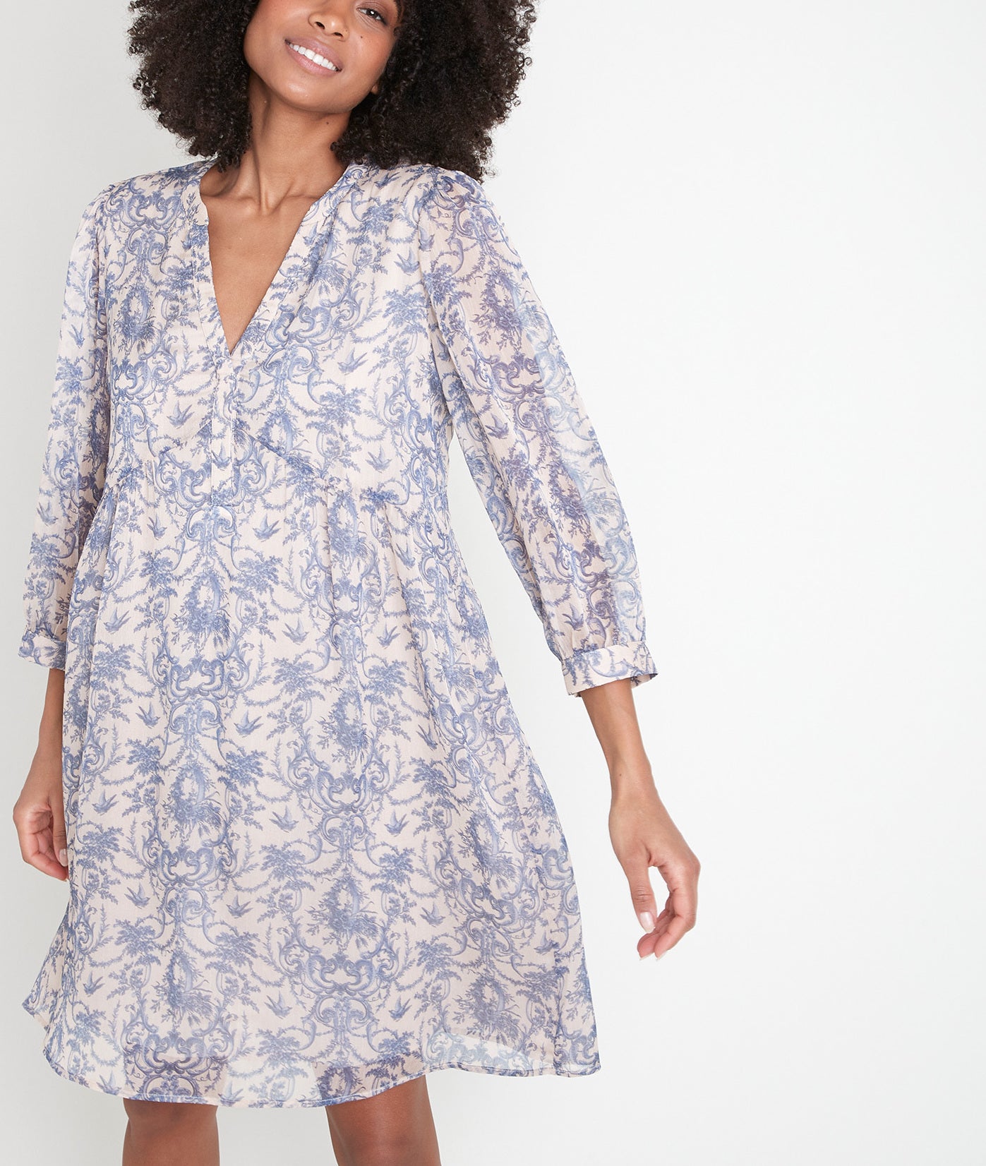 Robe imprimé fleuri Calypso Faume - seconde main
