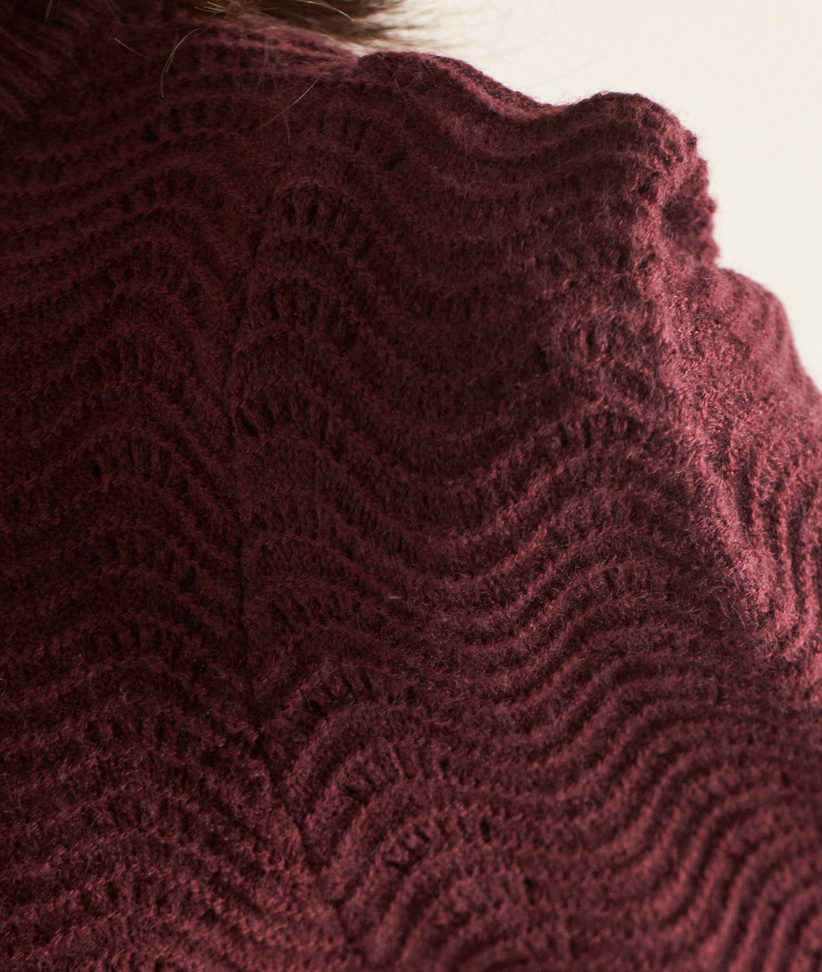 Pull à épaulettes bordeaux Berberis Faume - seconde main