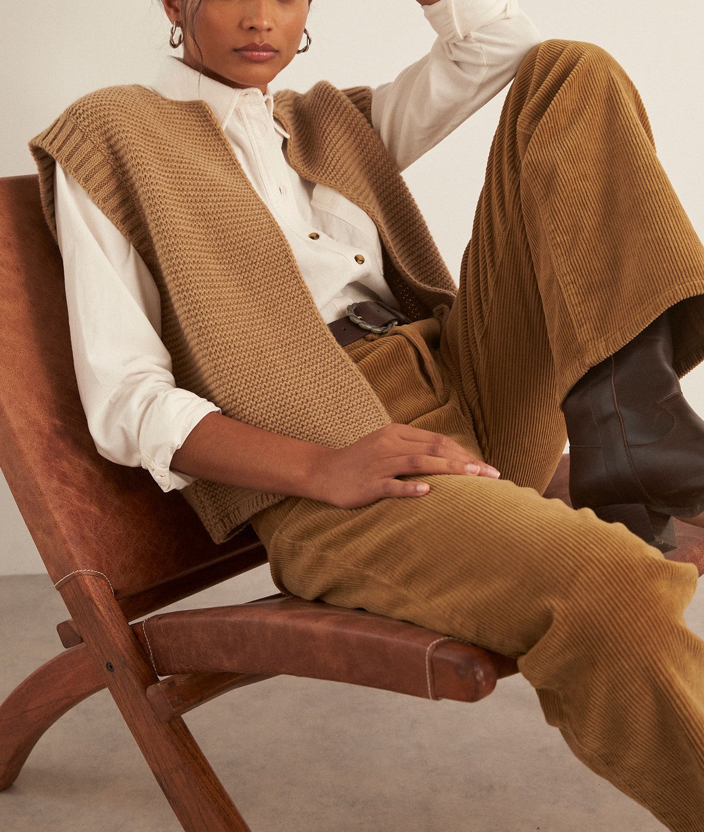 Gilet sans manches en laine beige Baldini Faume - seconde main