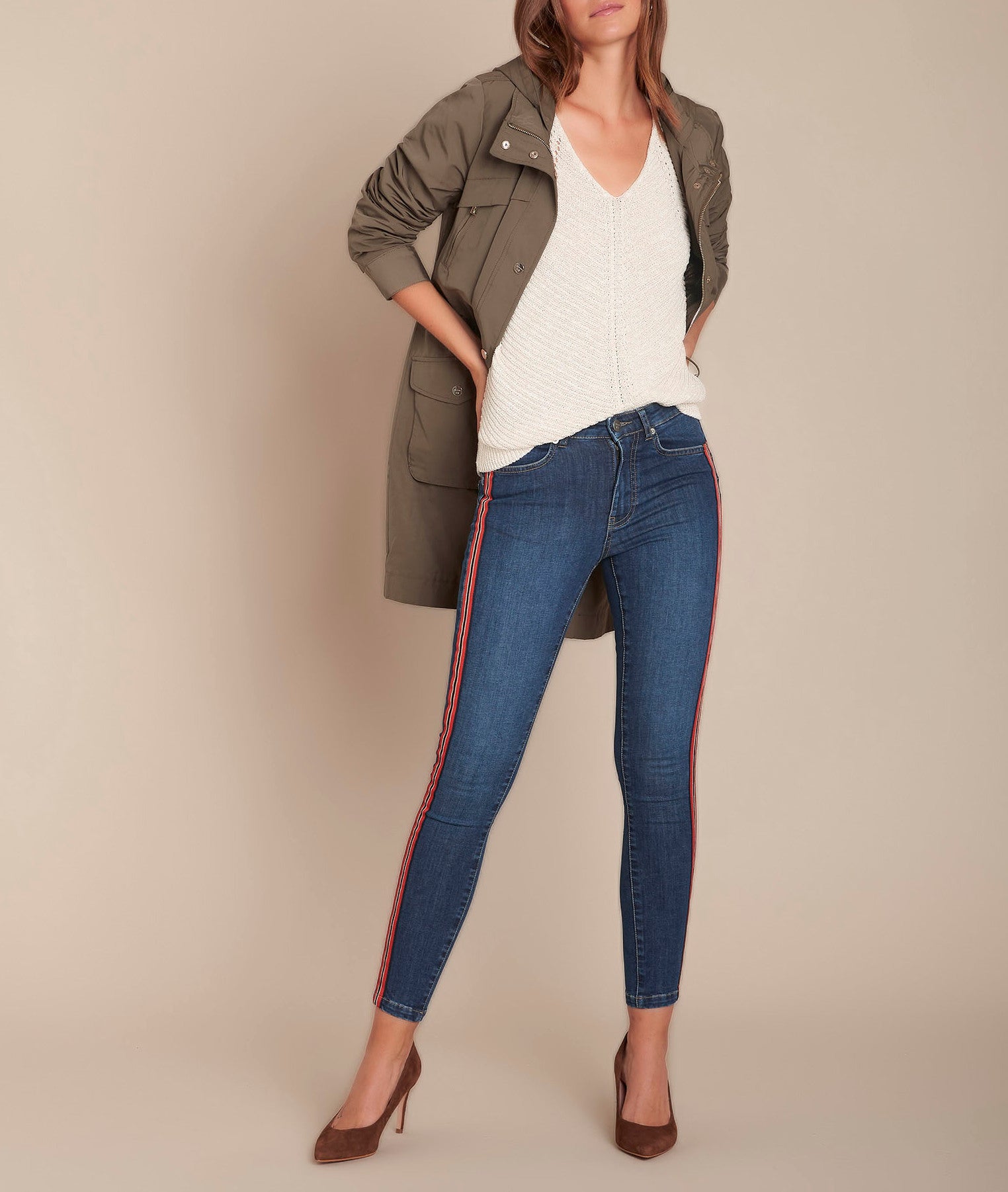 Pull beige ajouré Aube Faume - seconde main