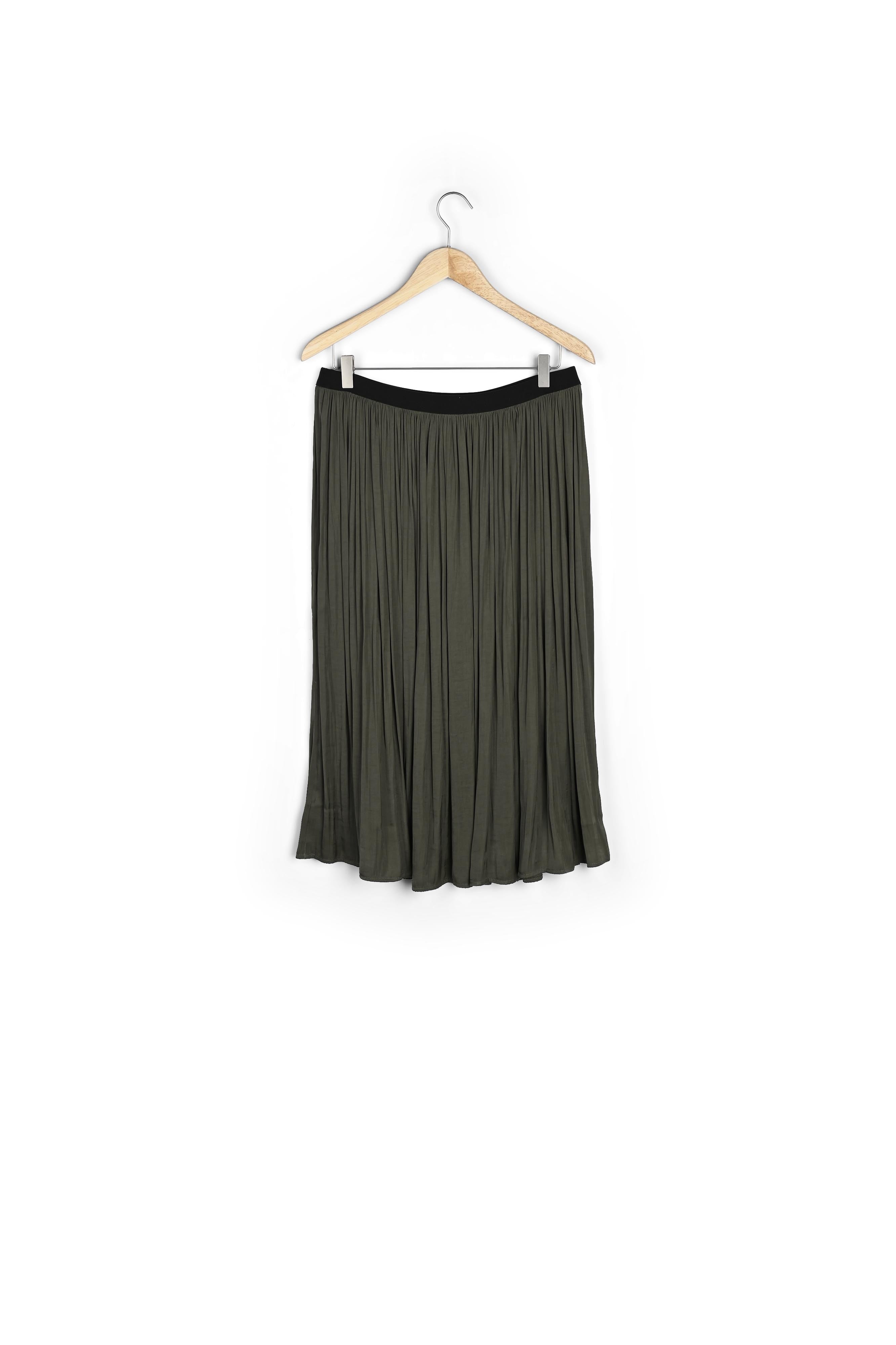 Jupe fluide satinée kaki KIM Faume - seconde main