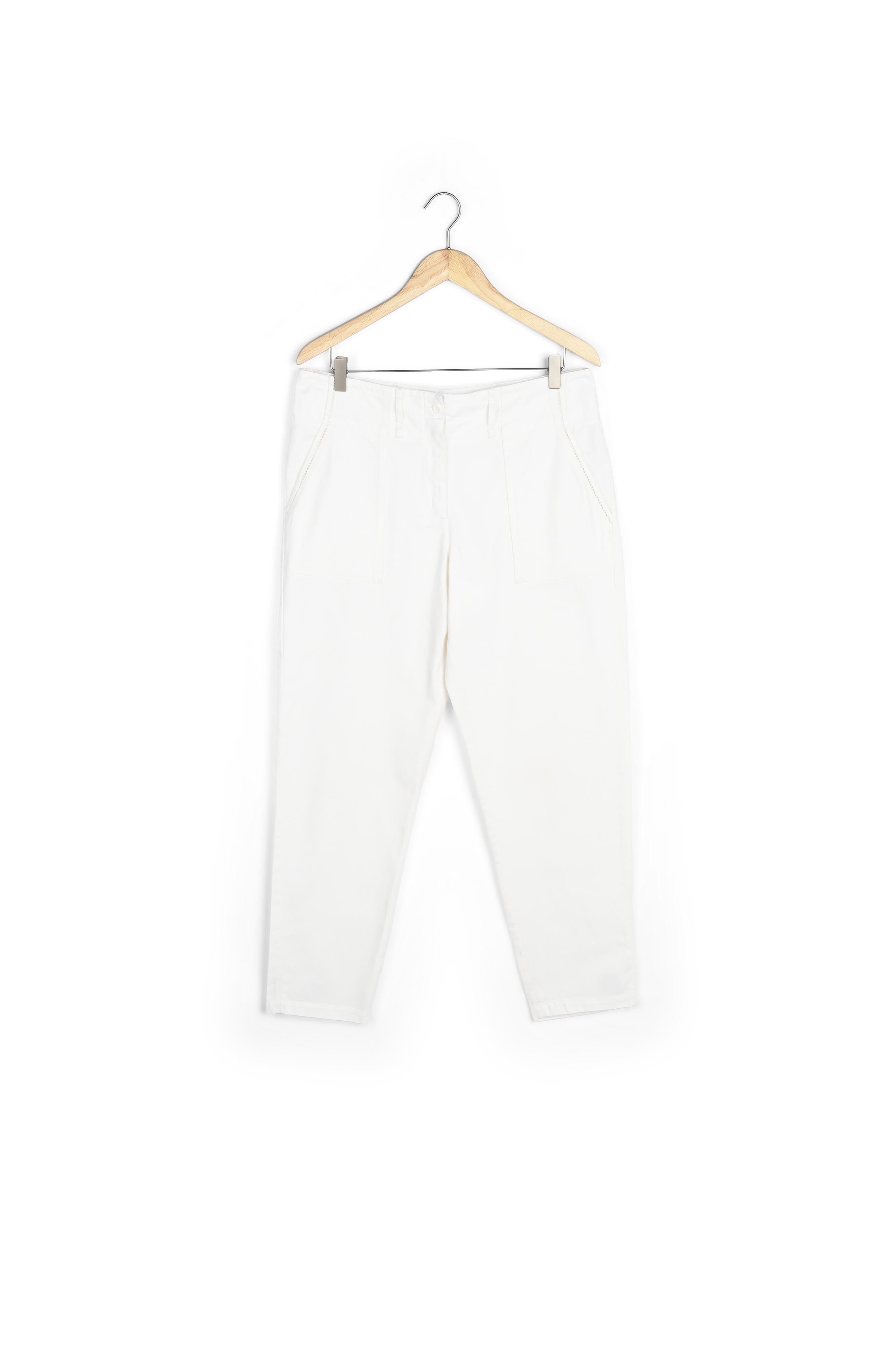 Pantalon paper bag en coton blanc Sergio Faume - seconde main
