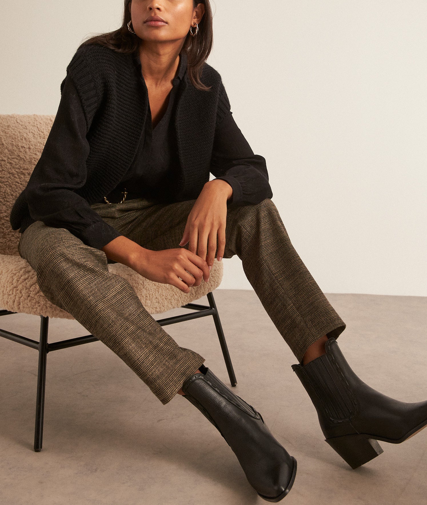 Blouse en tissu jacquard noire Cleo Faume - seconde main