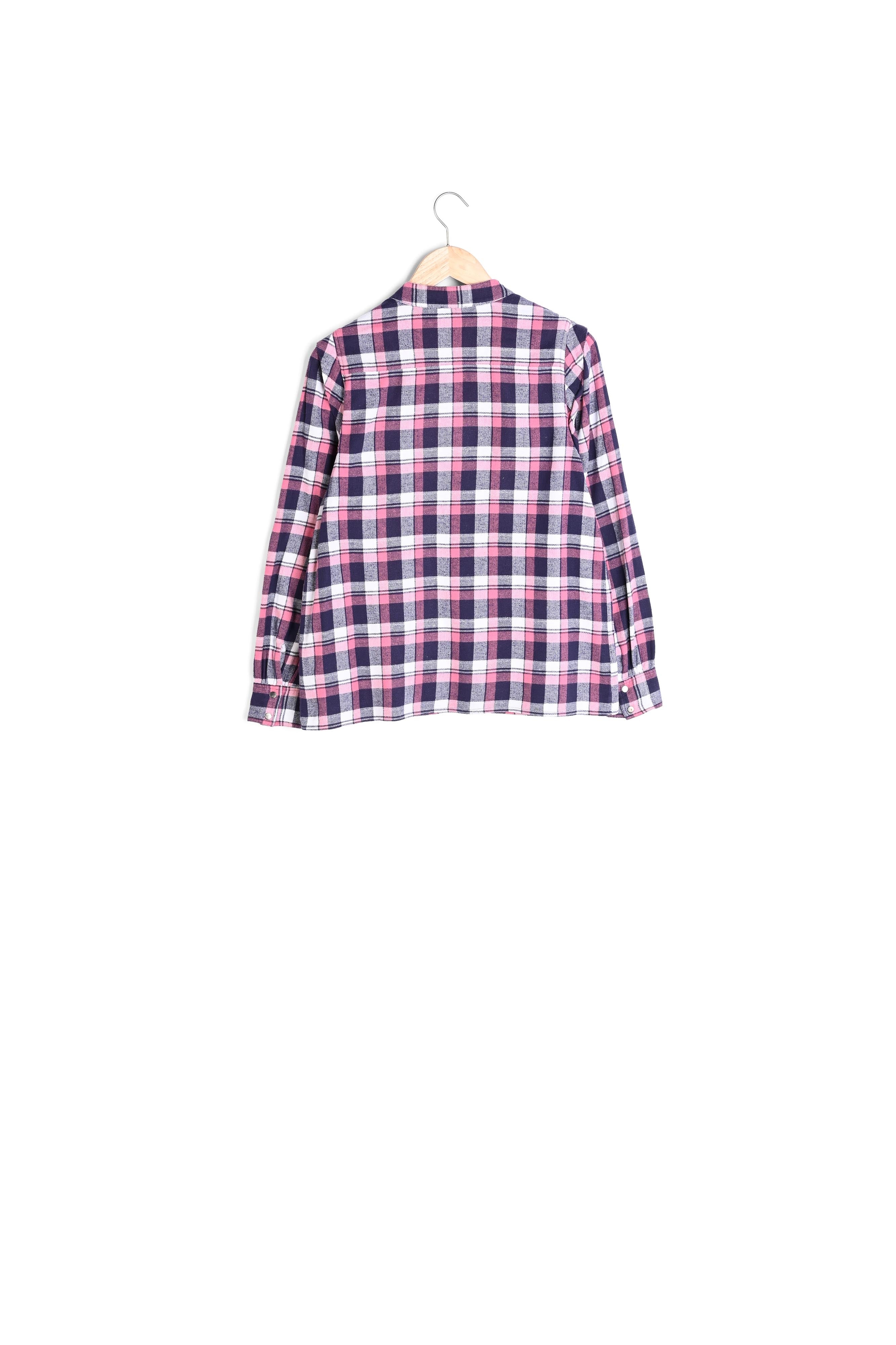 Chemise en coton à carreaux marine et rose Adam Faume - seconde main