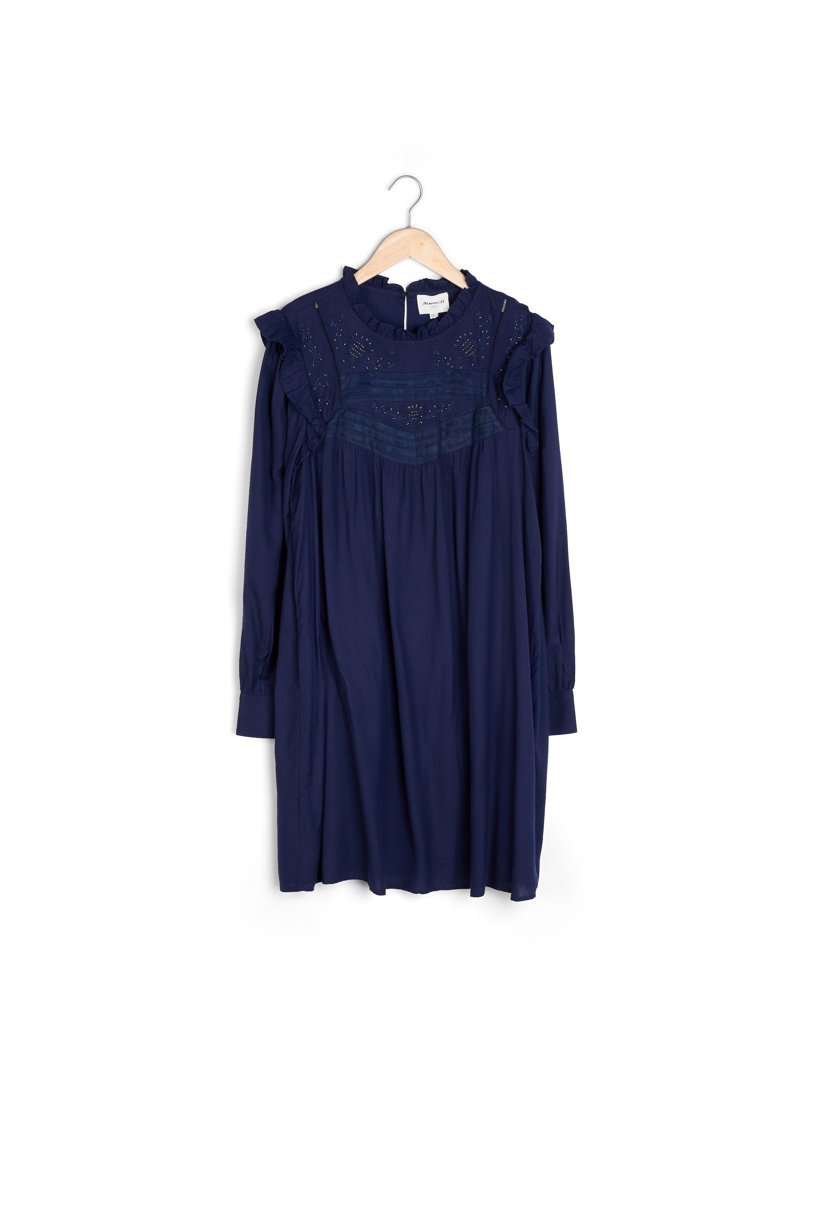 Robe courte et brodée bleue Hania Faume - seconde main
