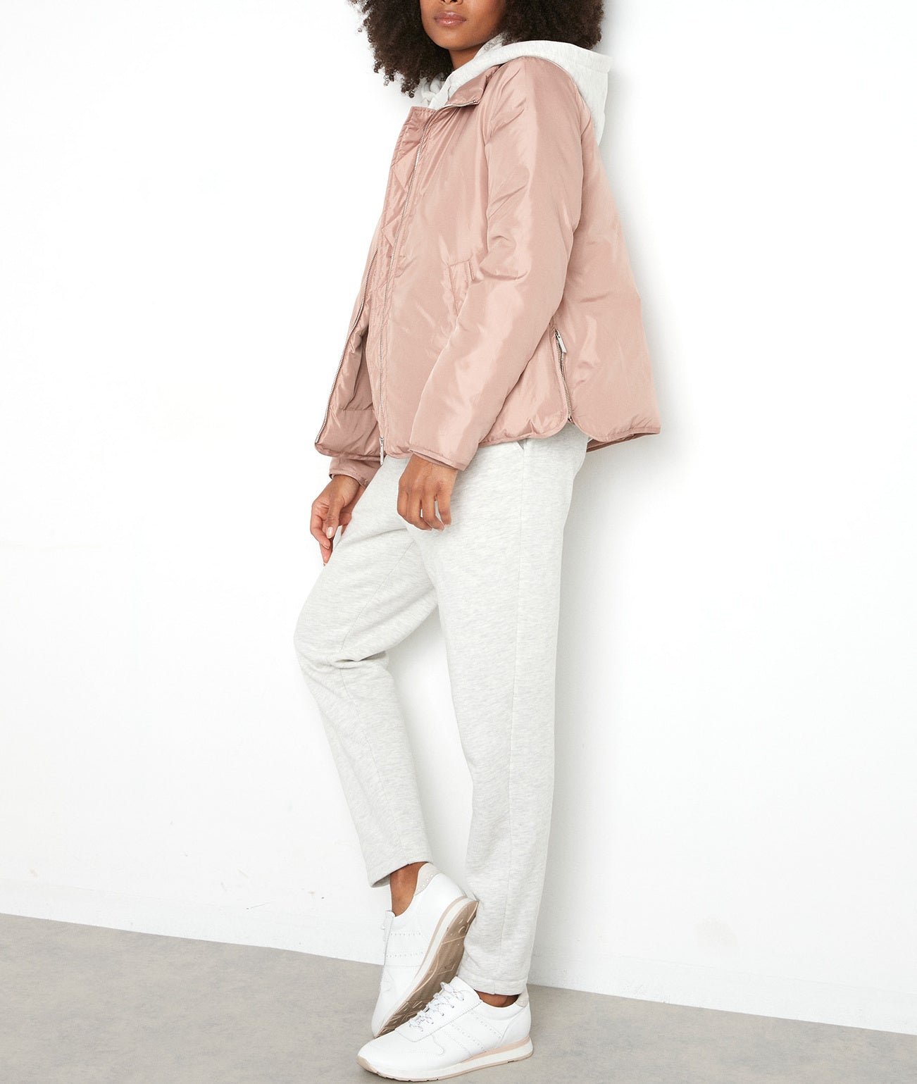 Doudoune lisse rose Leonie Faume - seconde main