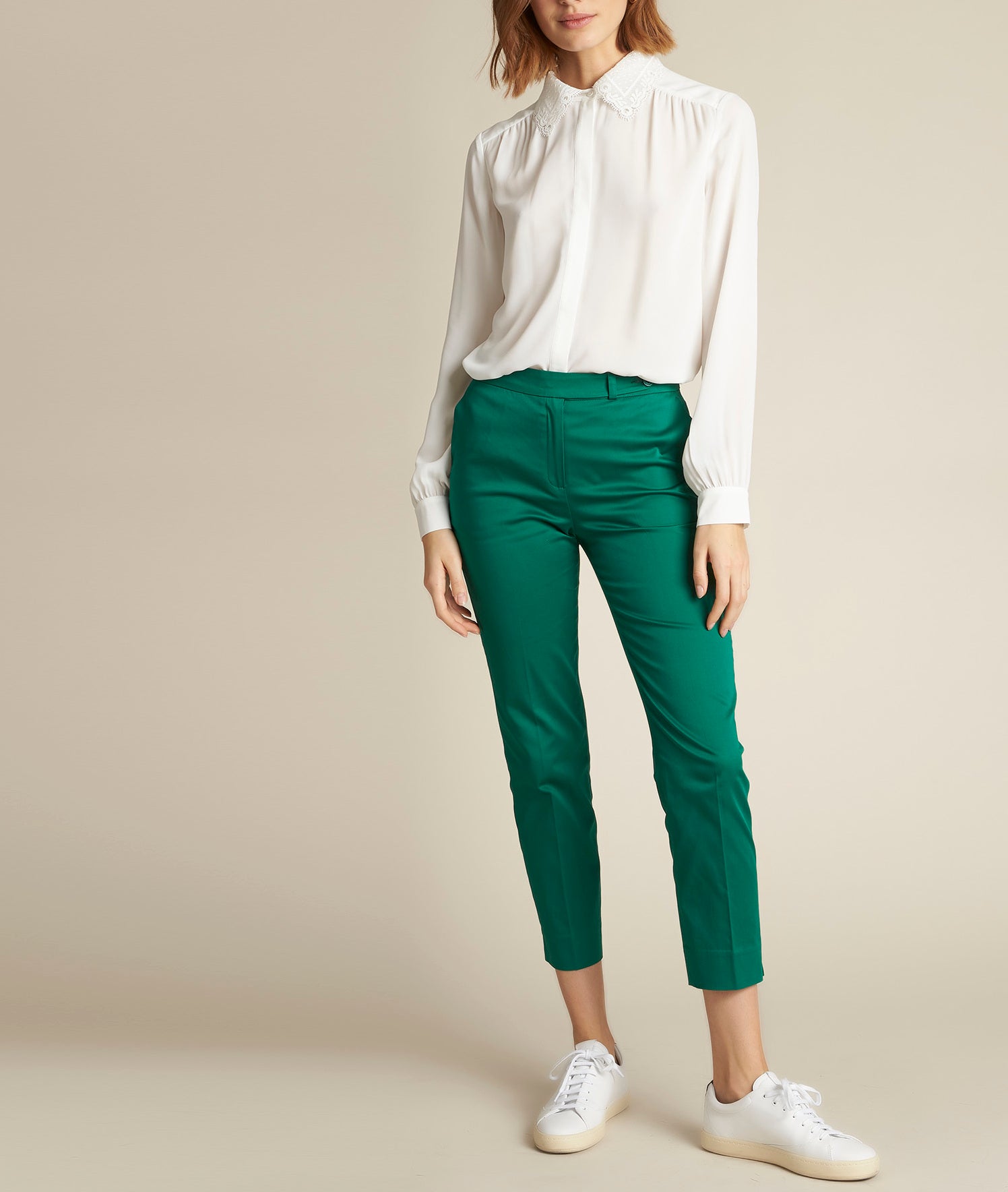 Pantalon cigarette émeraude Rubis Faume - seconde main