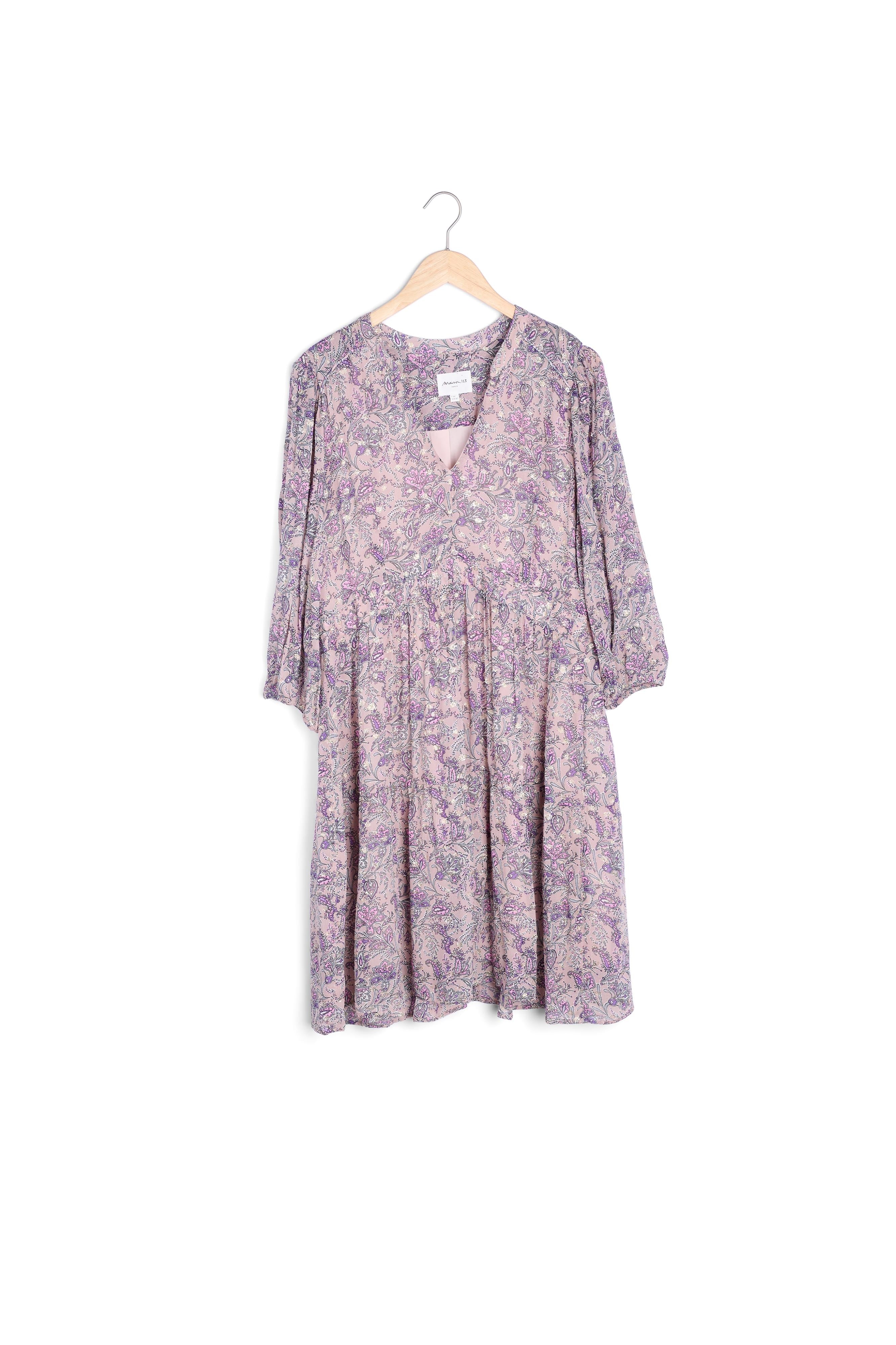 Robe mauve imprimée Minette Faume - seconde main