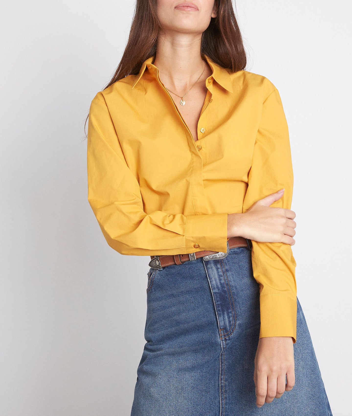 Chemise impeccable en coton jaune Esmeralda Faume - seconde main