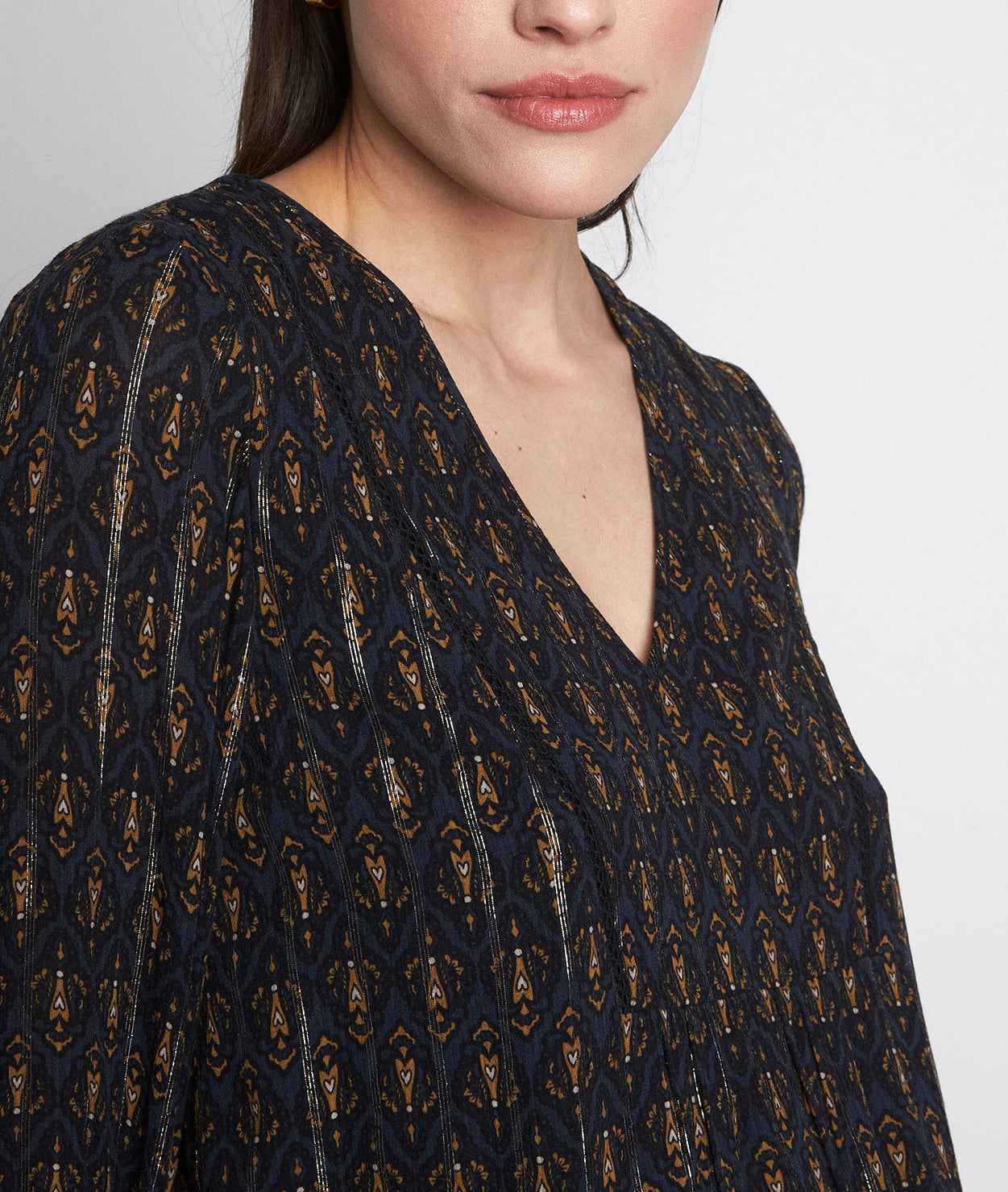 Blouse imprimé bleu marine Abigaelle Faume - seconde main