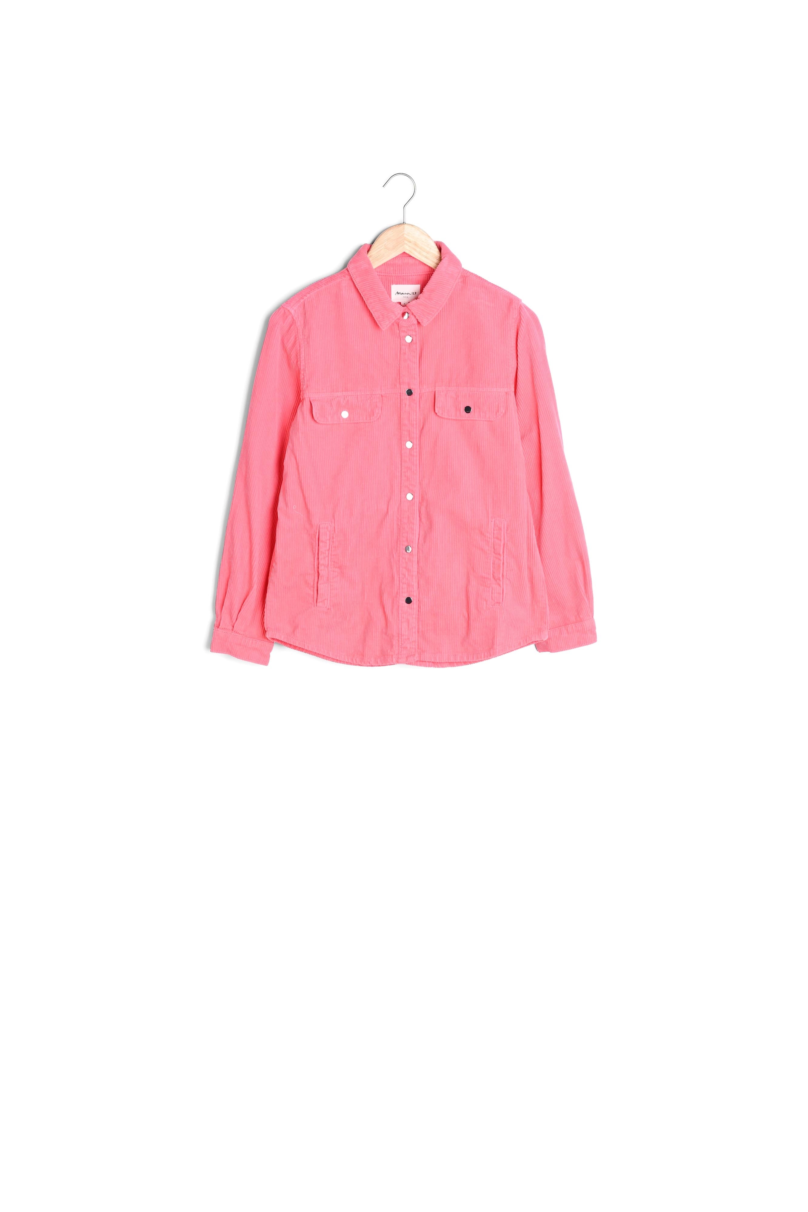 Surchemise en velours côtelé rose Fanilo Faume - seconde main