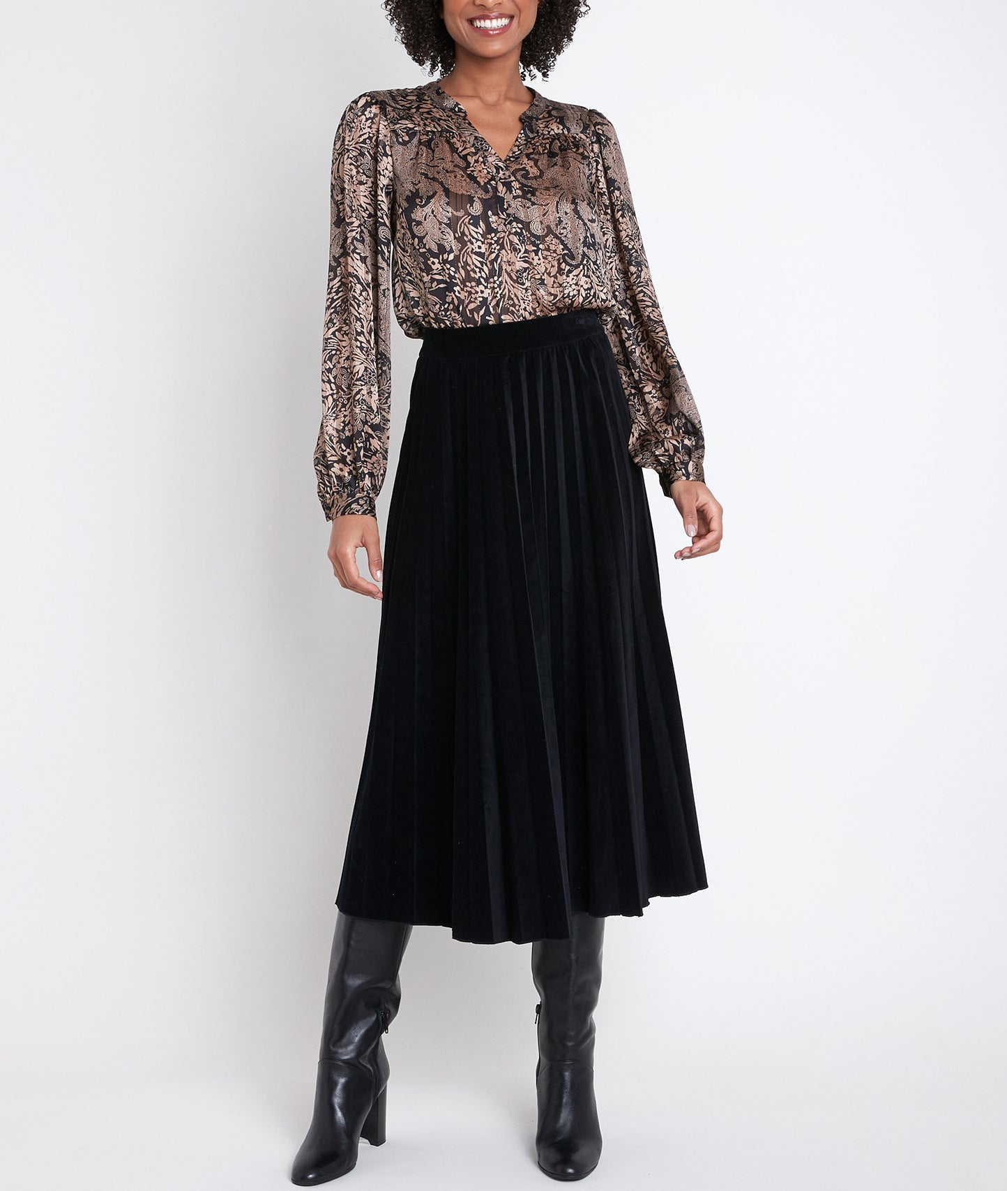 Jupe plissée en velours Galina Faume - seconde main