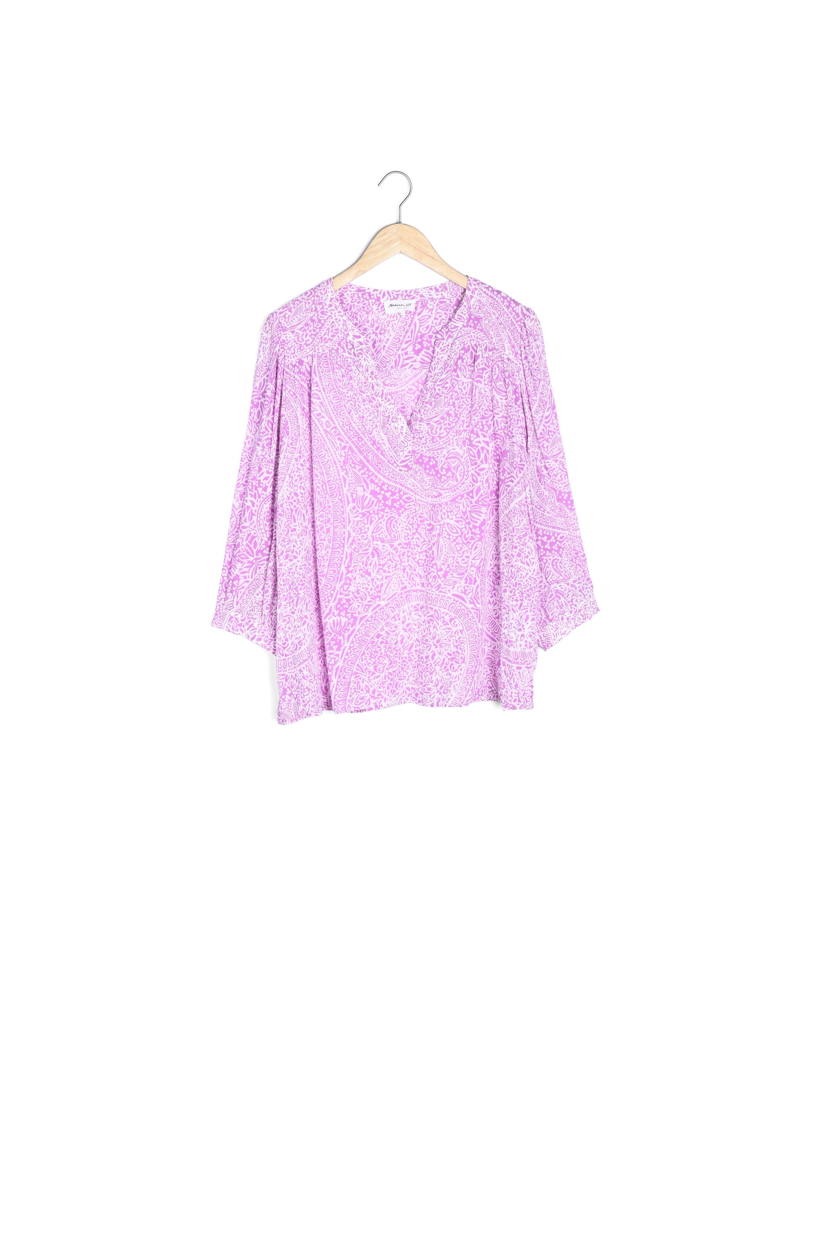 Blouse imprimée rose et blanche Elsa Faume - seconde main