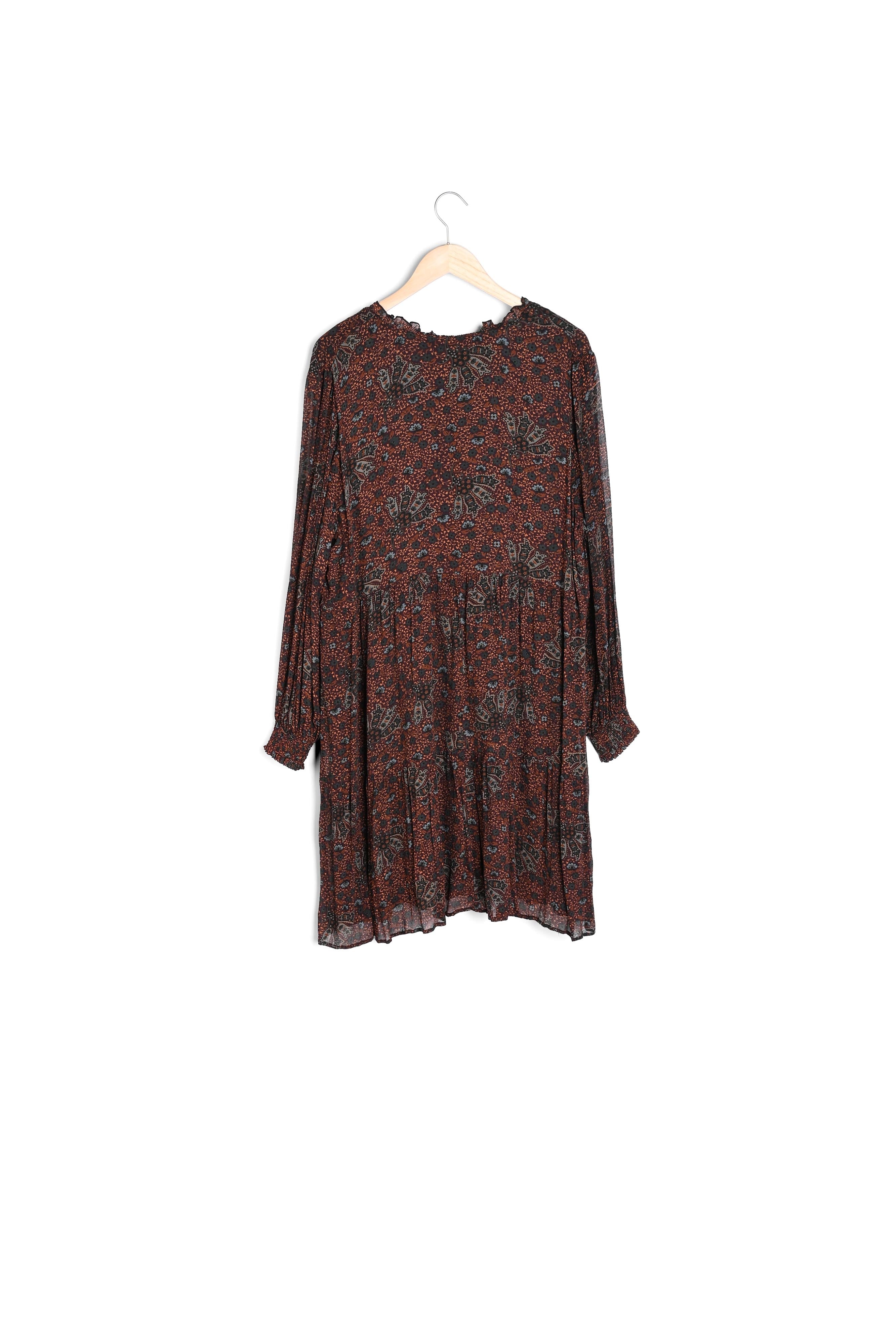 Robe courte imprimée marron Naty Faume - seconde main