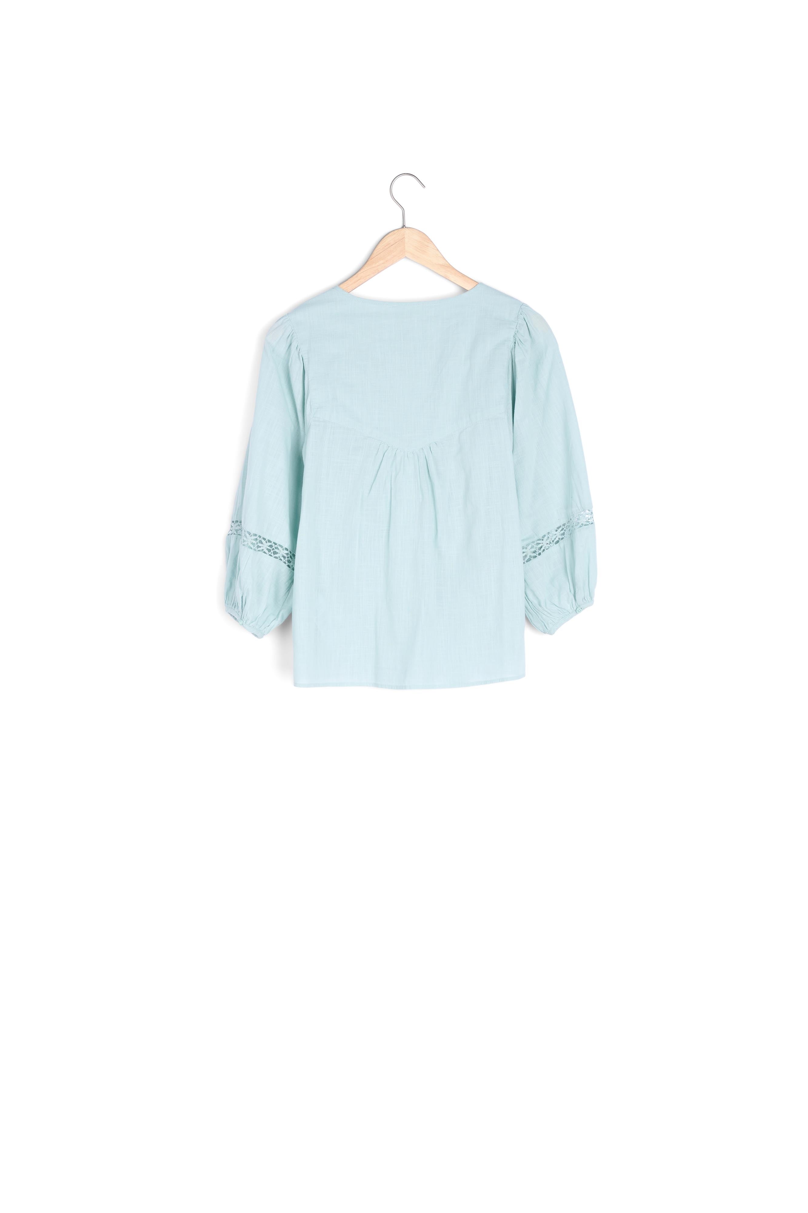 Blouse romantique en coton menthe Lizzie Faume - seconde main